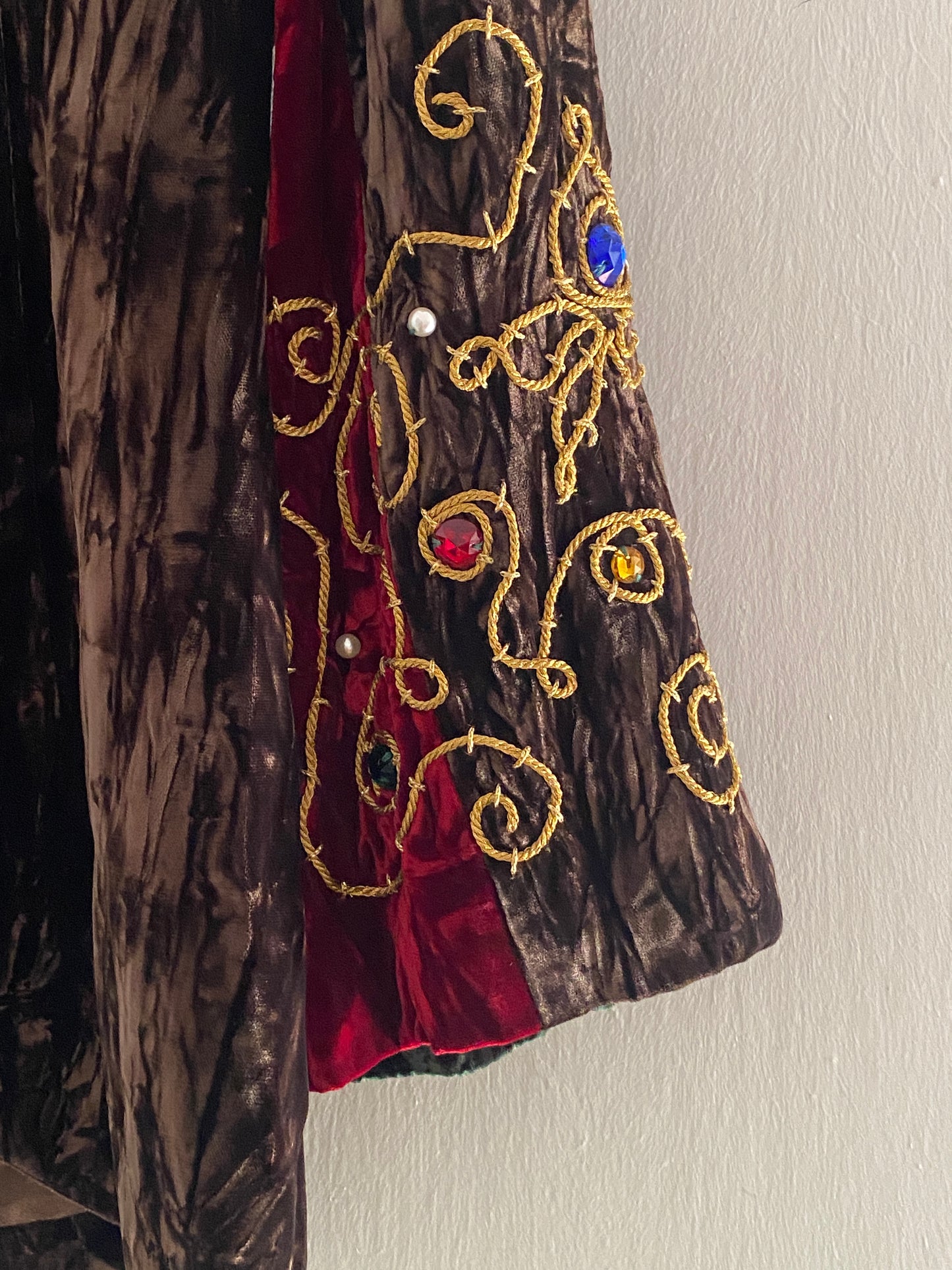 IDOL Velvet Jacket with Gold Embroidery Detail