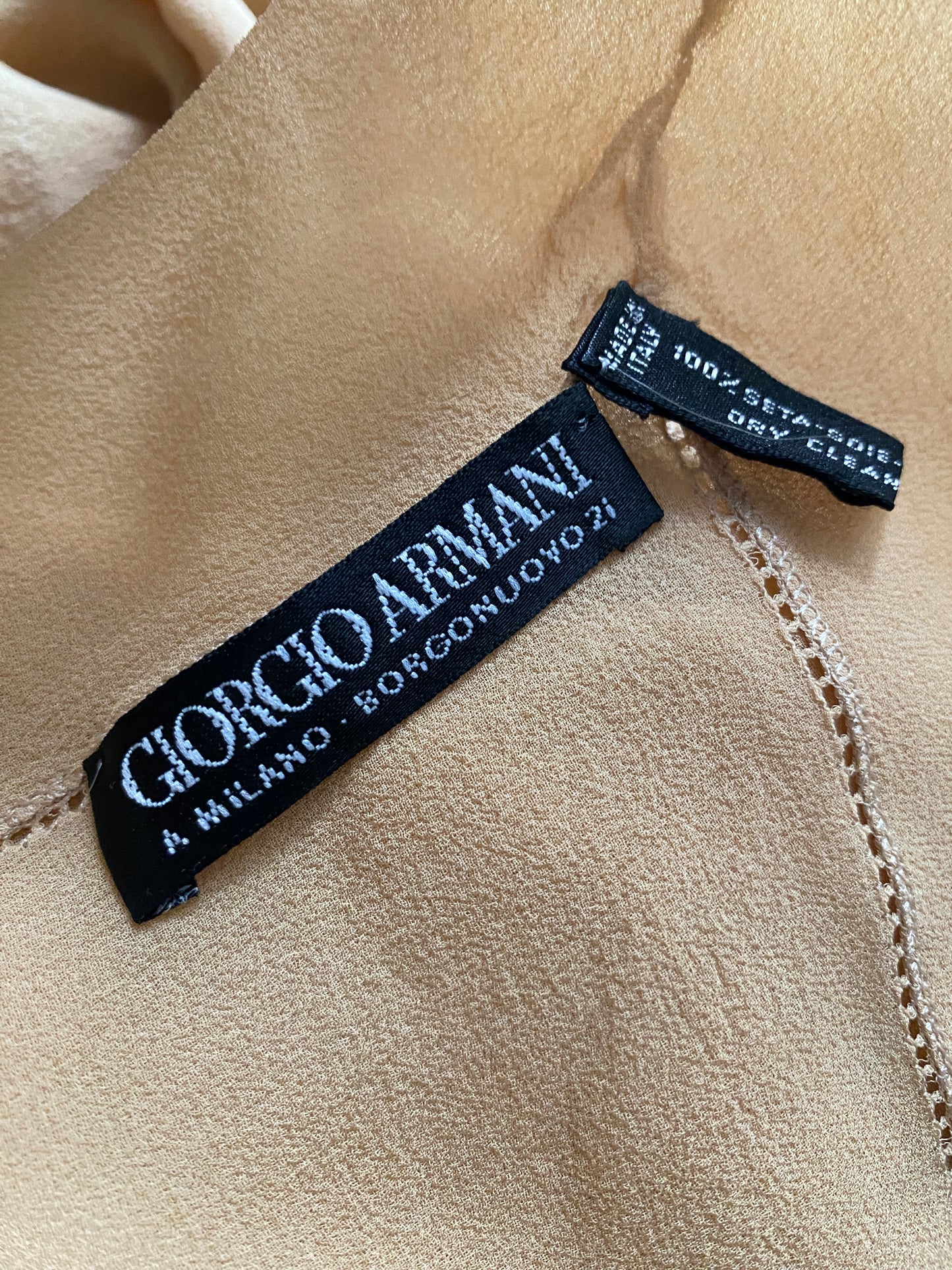 Giorgio Armani Peach Silk Georgette Shawl