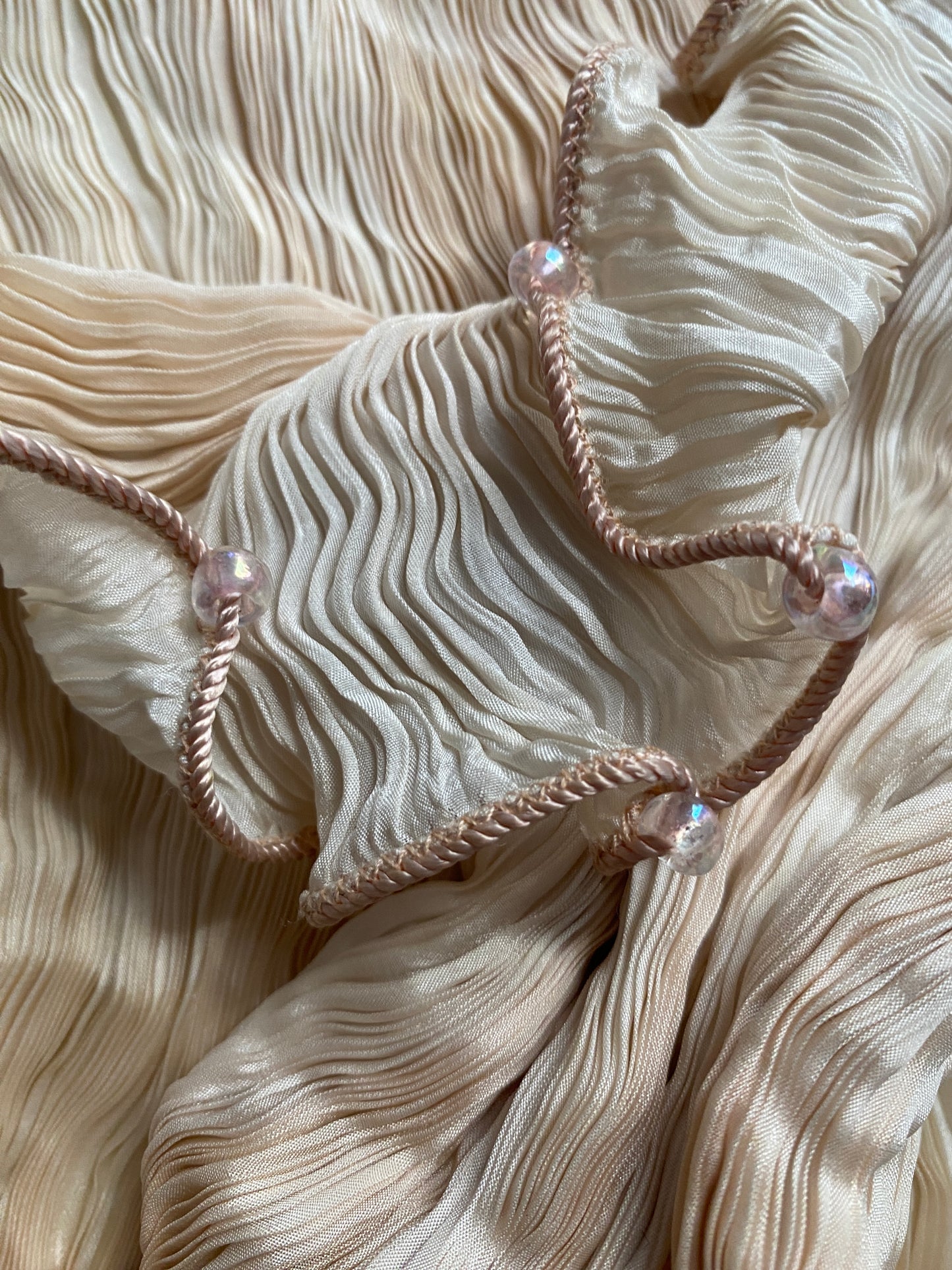 Fortuny Venetia Studium Blush Silk Pleated Shawl
