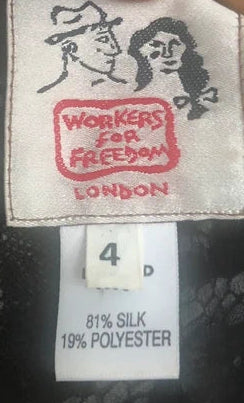 Workers for Freedom Brown Lace and Black Silk Set