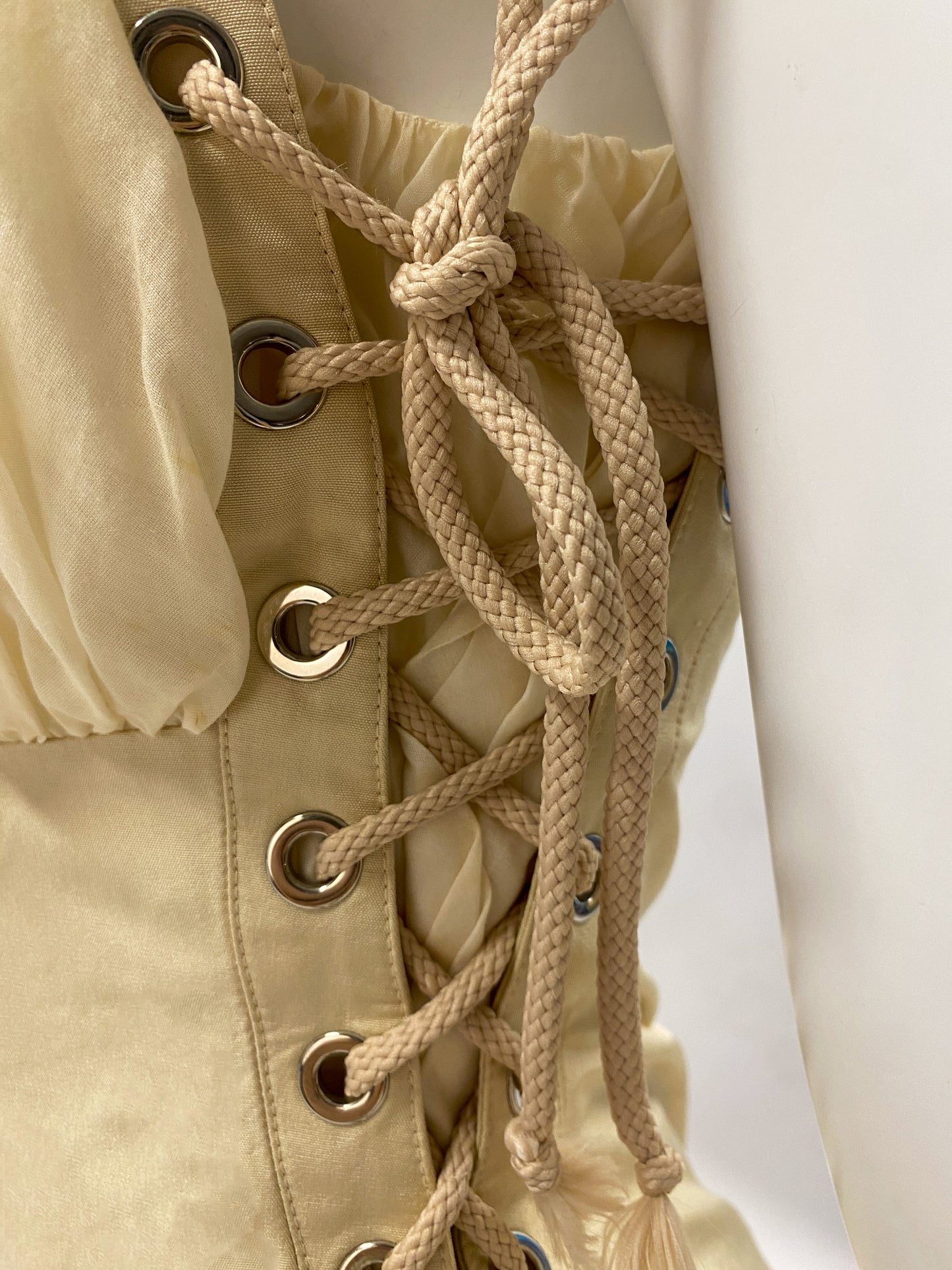 Lecoanet Hemant Ecru Silk Taffeta Dress