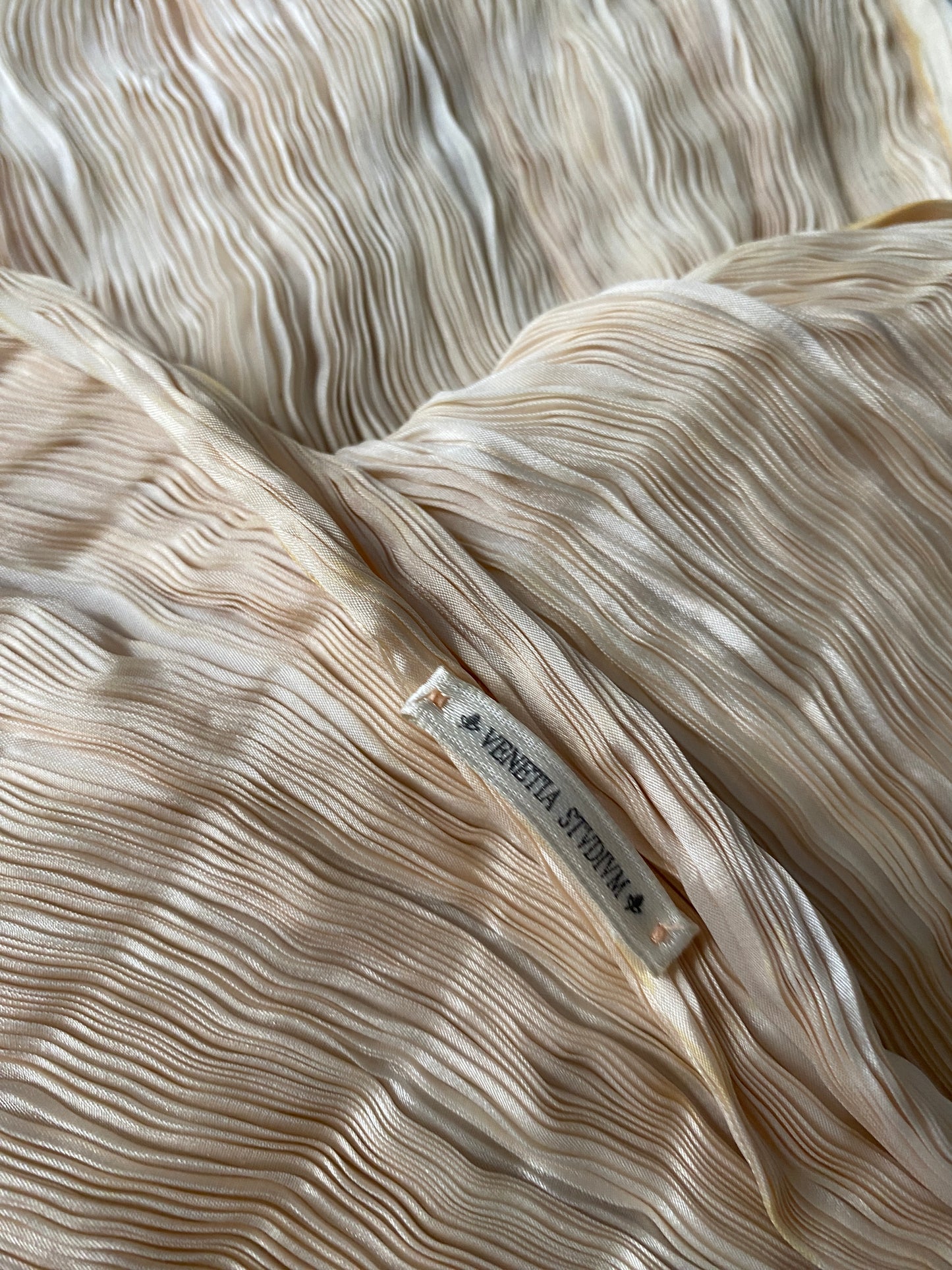 Fortuny Venetia Studium Blush Silk Pleated Shawl