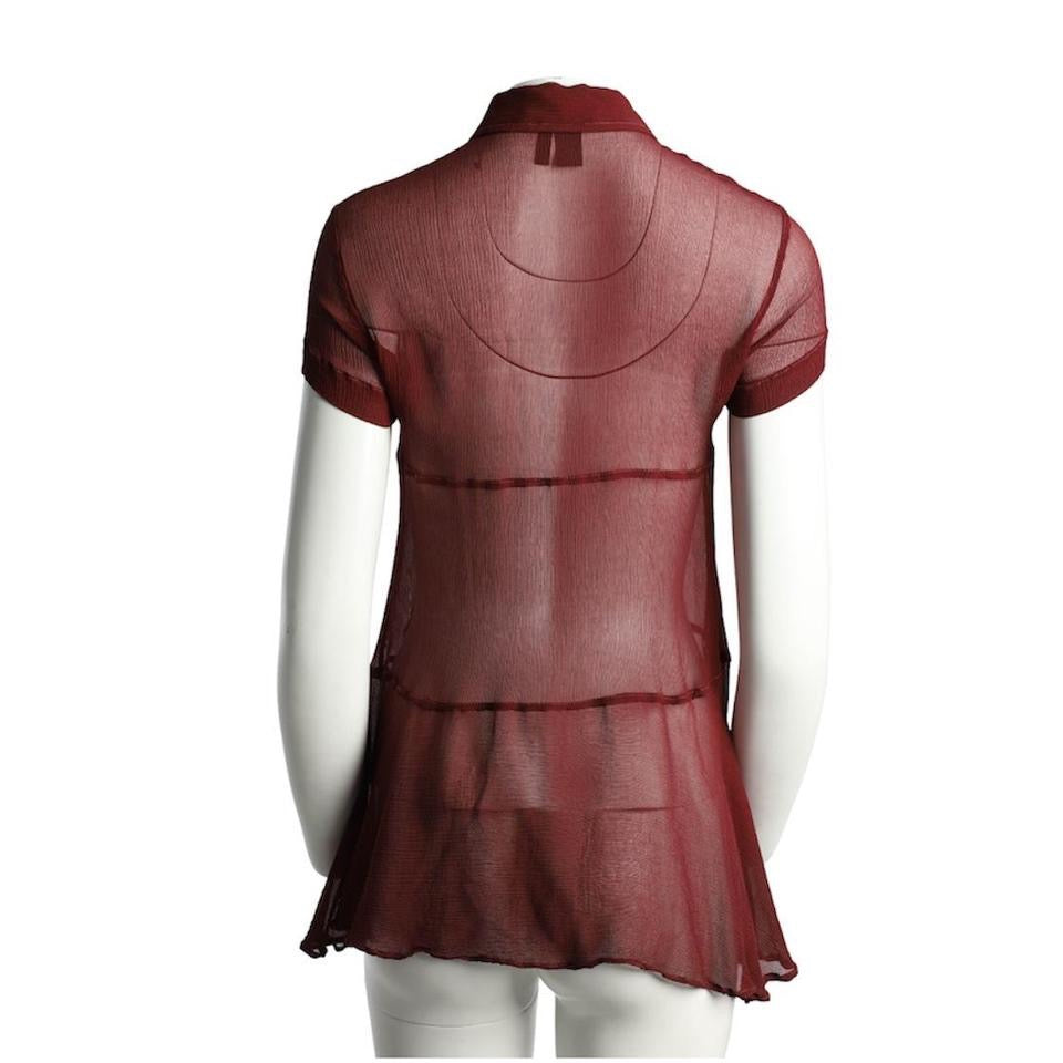 G Gigli red silk blouse
