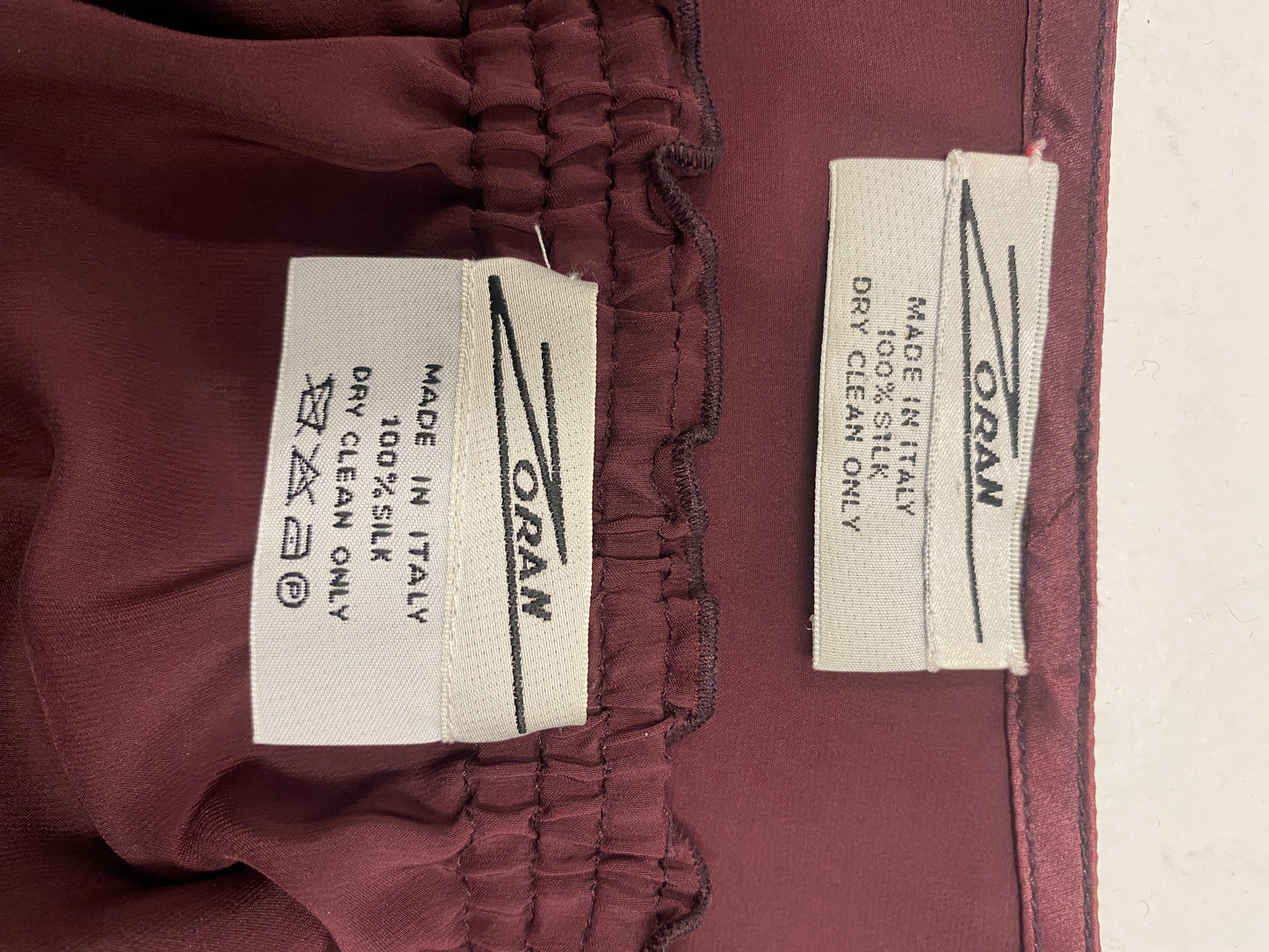 Zoran Maroon Silk Satin Skirt Set