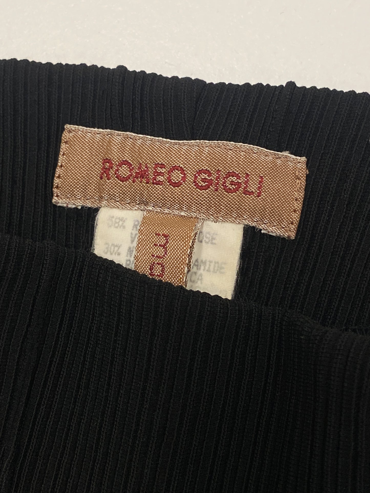 Romeo Gigli 1993 Black Ribbed High Waist Trouser