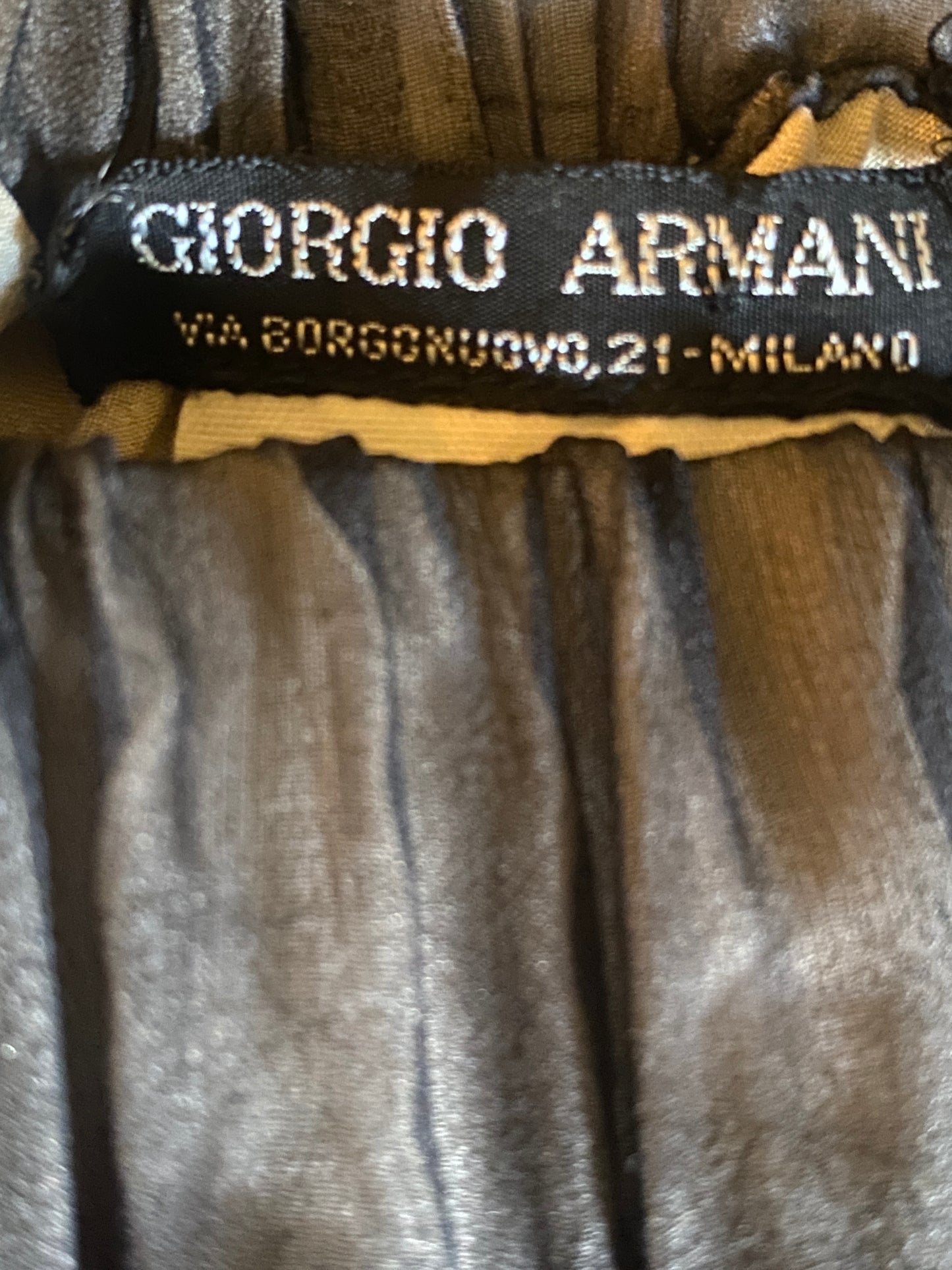 Giorgio Armani 1989 Black and Cream Layered Silk Skirt