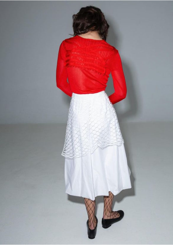 Cerini Red Lattice Sailor Jumper