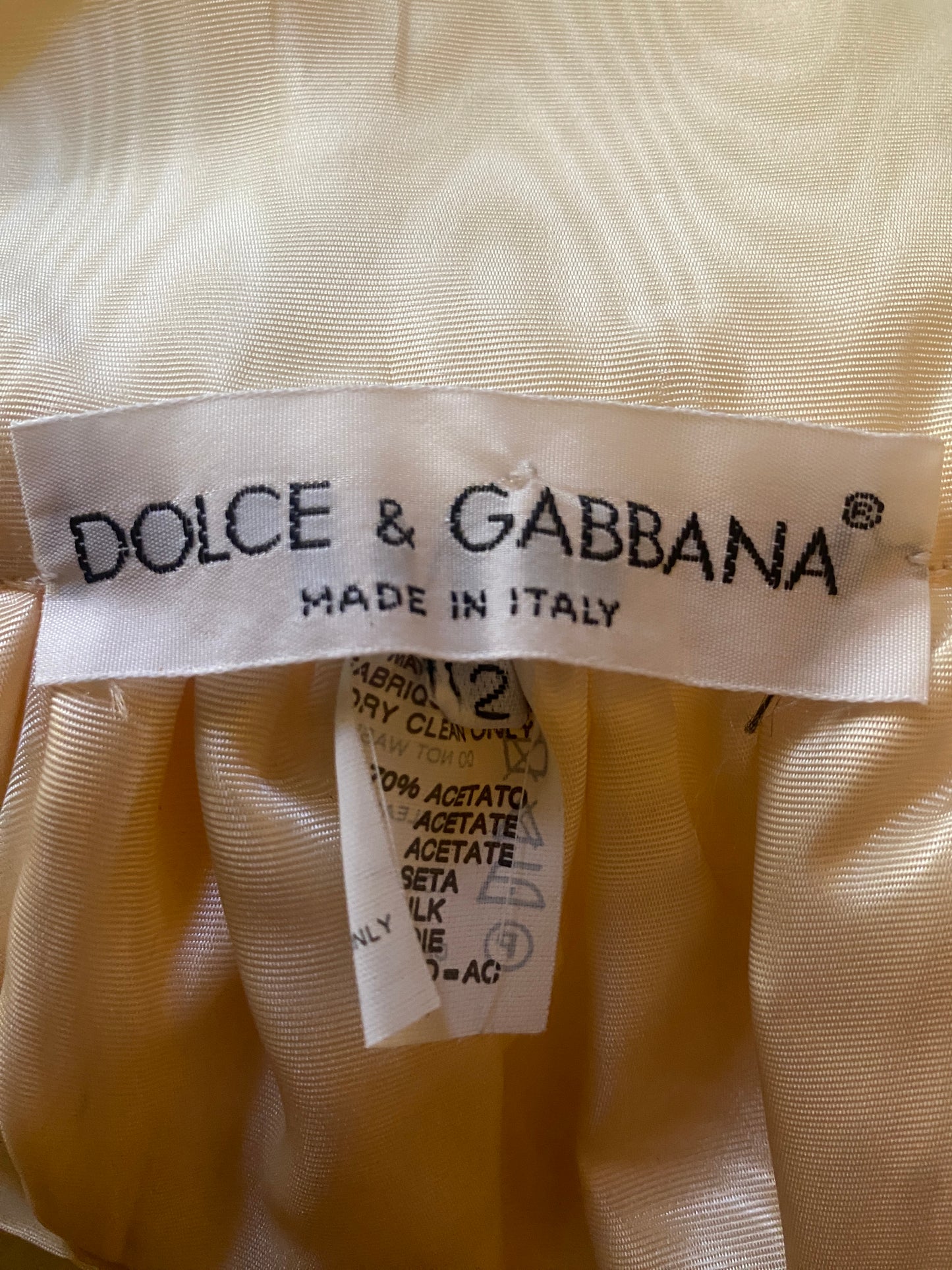 Dolce & Gabbana Champagne Silk Moire Skirt