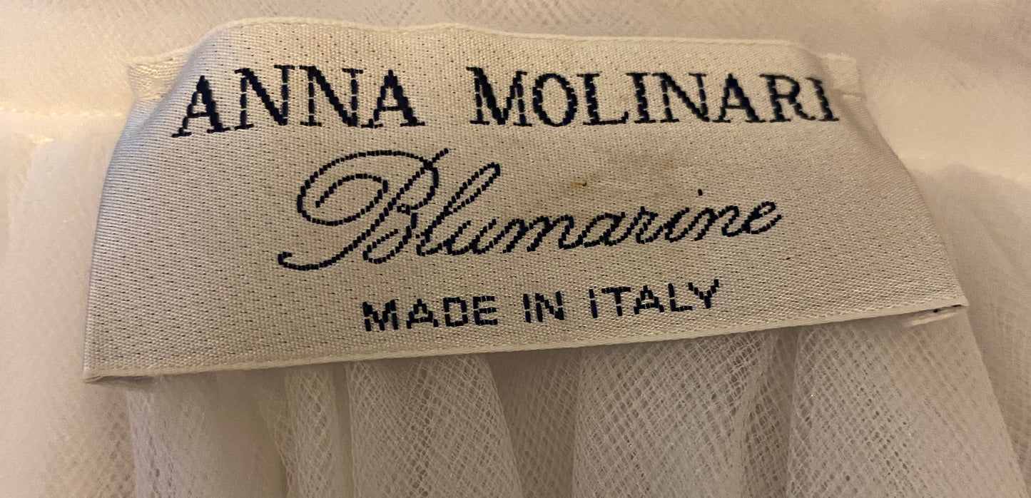 Blumarine Anna Molinari 1993 White Tulle Tutu Petticoat with Lace