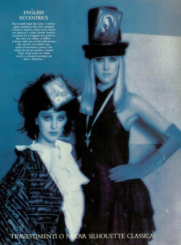 English Eccentrics 1985 'Signature' Print Linen Skirt Set