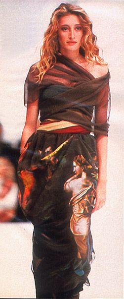Dolce & Gabbana S/S 1990 Silk Trouser Printed with Raphael's 'Triumph of Galatea'