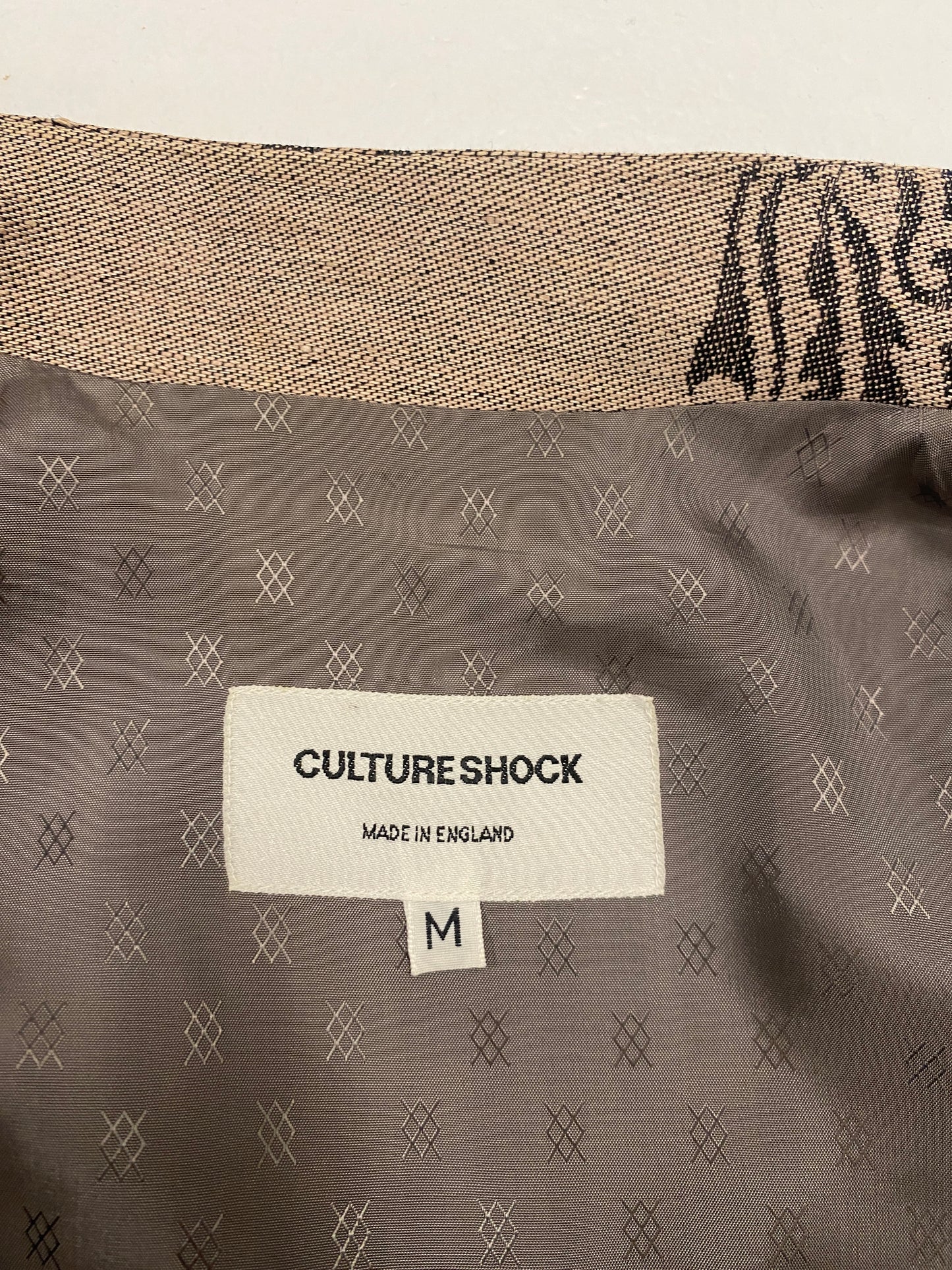 Culture Shock Koji Tatsuno Pale Pink Grey Linen Jacquard Jacket