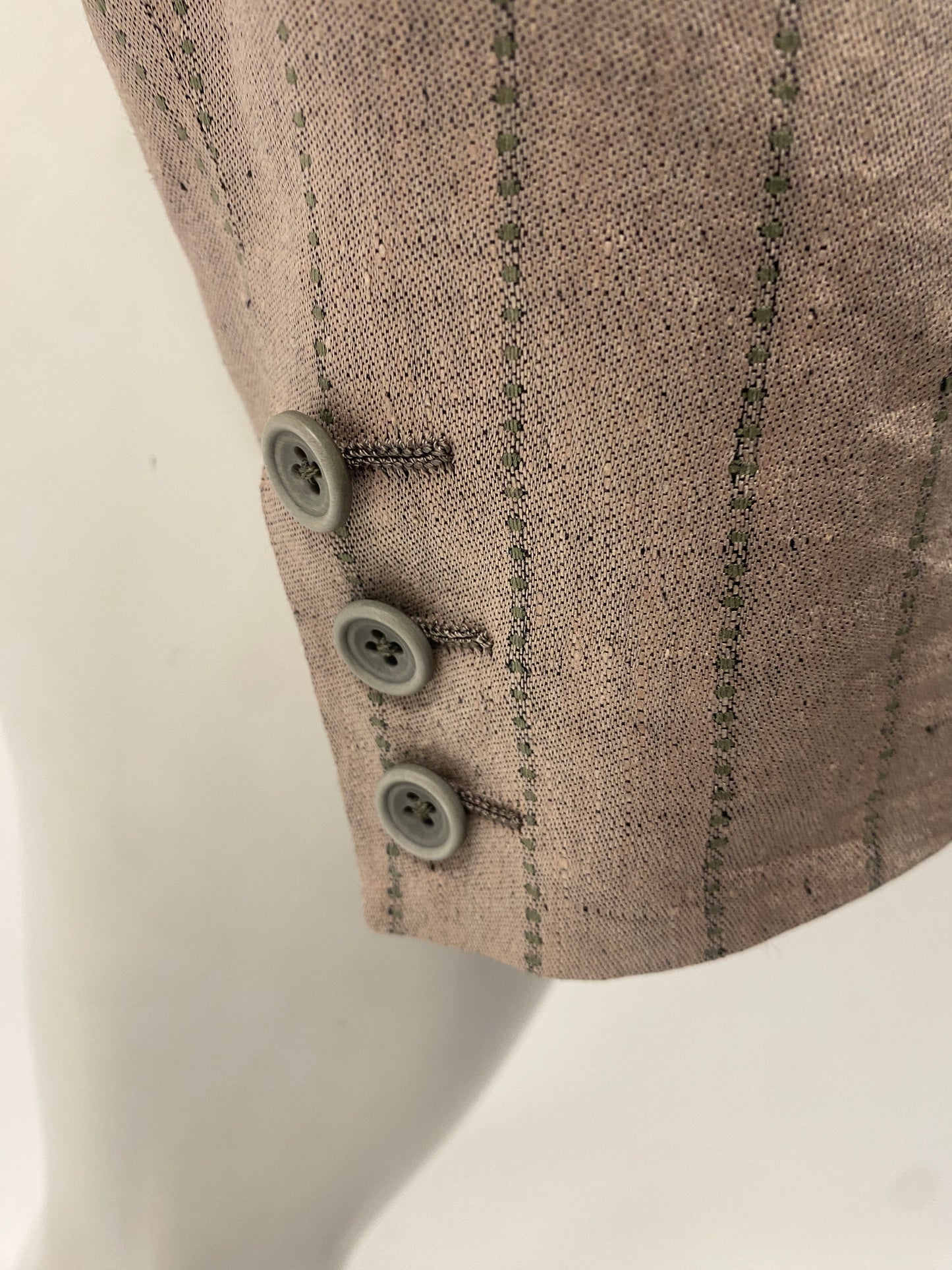 Culture Shock Koji Tatsuno Pale Pink Grey Linen Jacquard Jacket