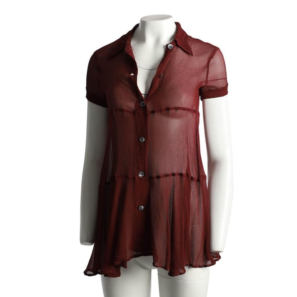 G Gigli red silk blouse