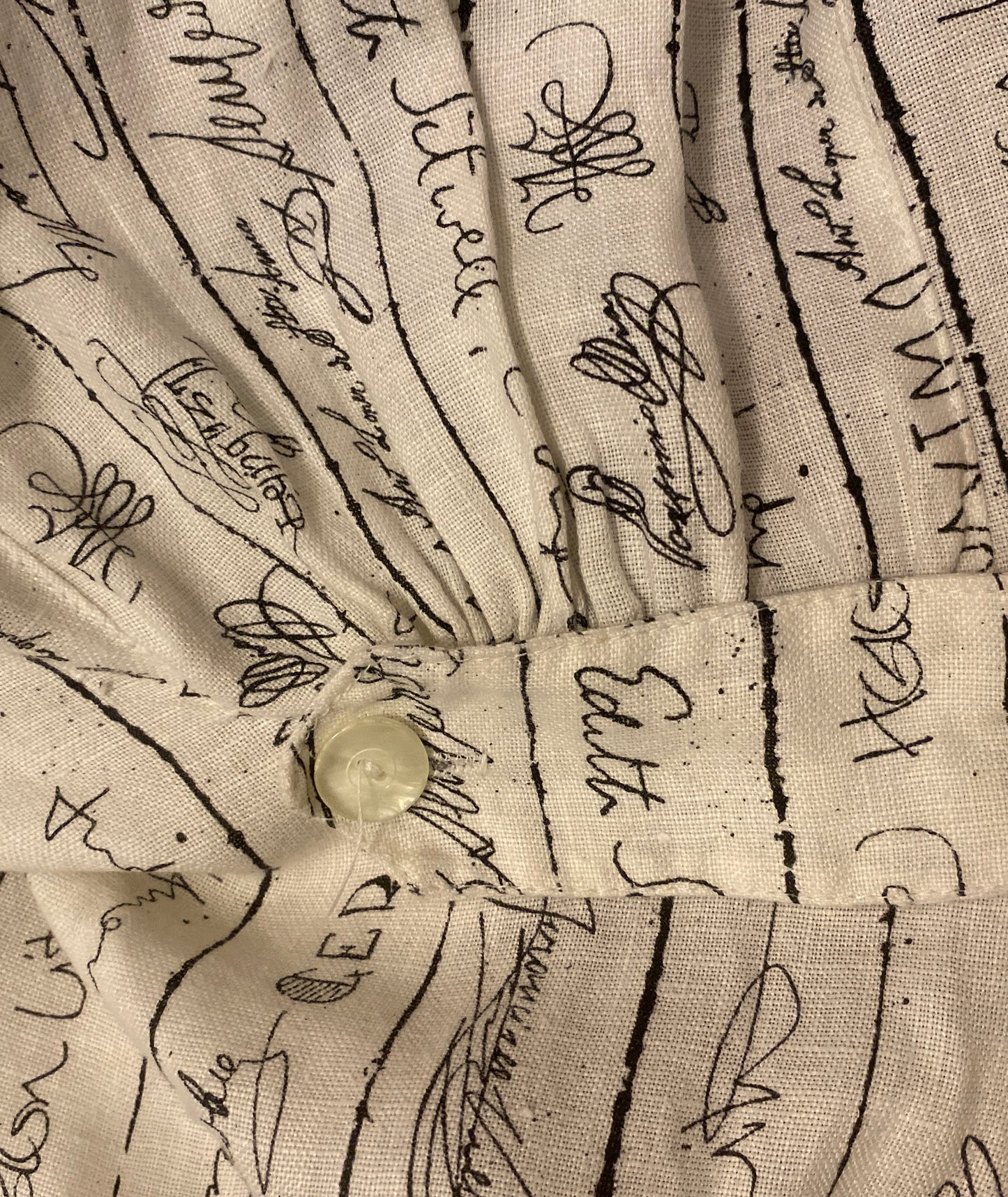 English Eccentrics 1986 'Signature' Print White Linen Jacket