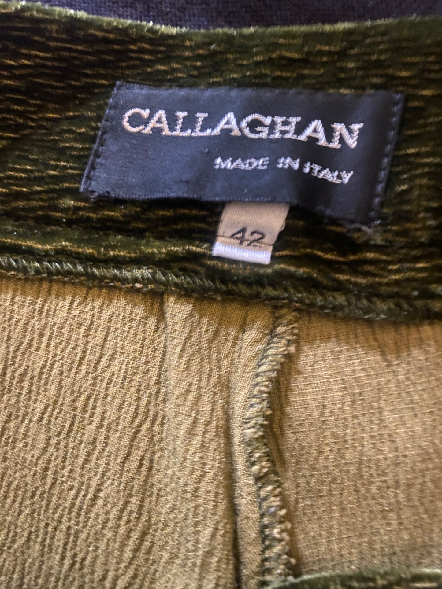 Callaghan Romeo Gigli Green Velvet Trousers