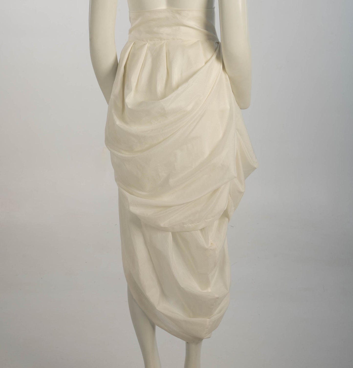 Celia Phillips White Silk Cotton Oyster Skirt