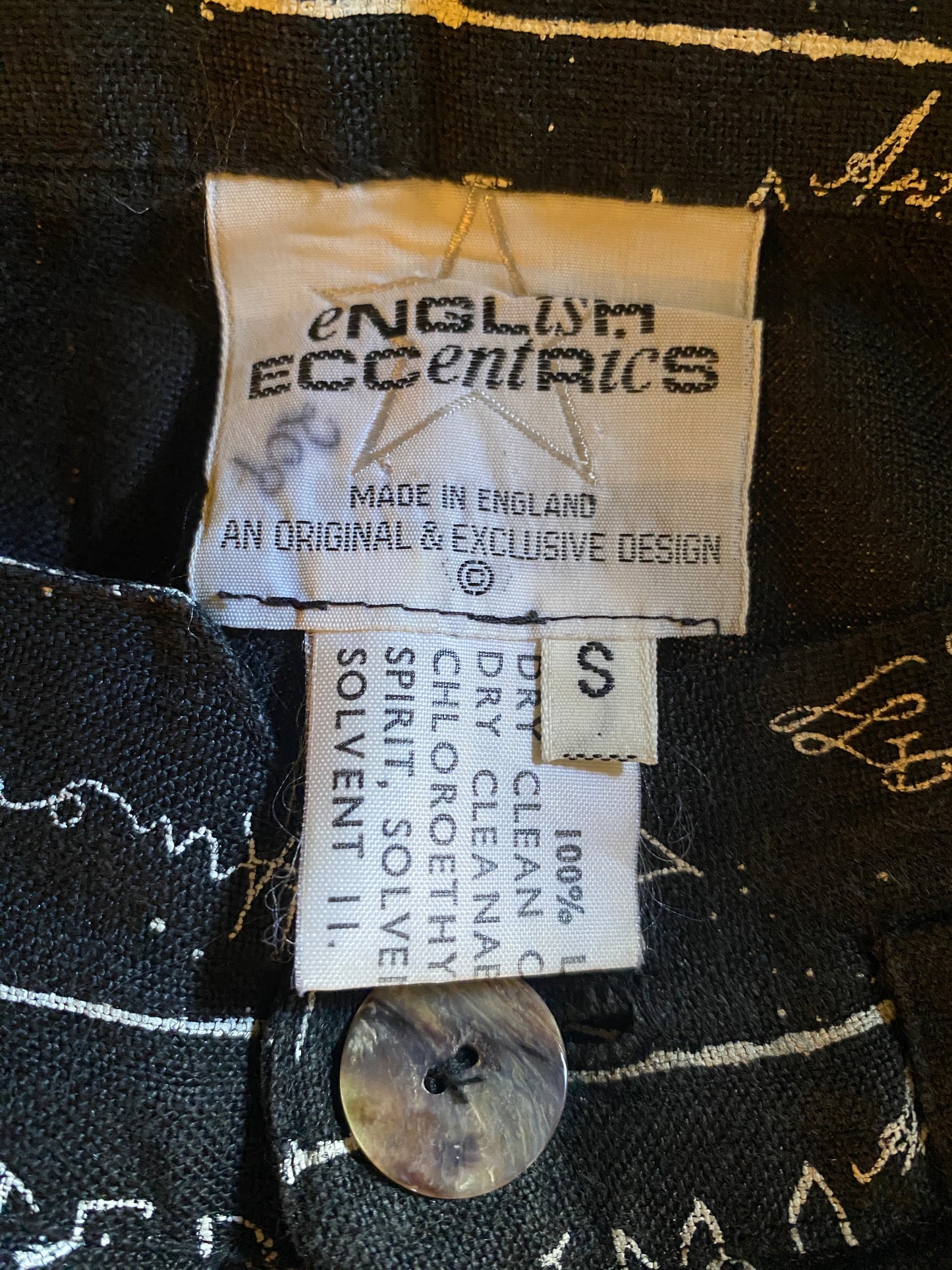 English Eccentrics 1986 Signature Print Black Trousers