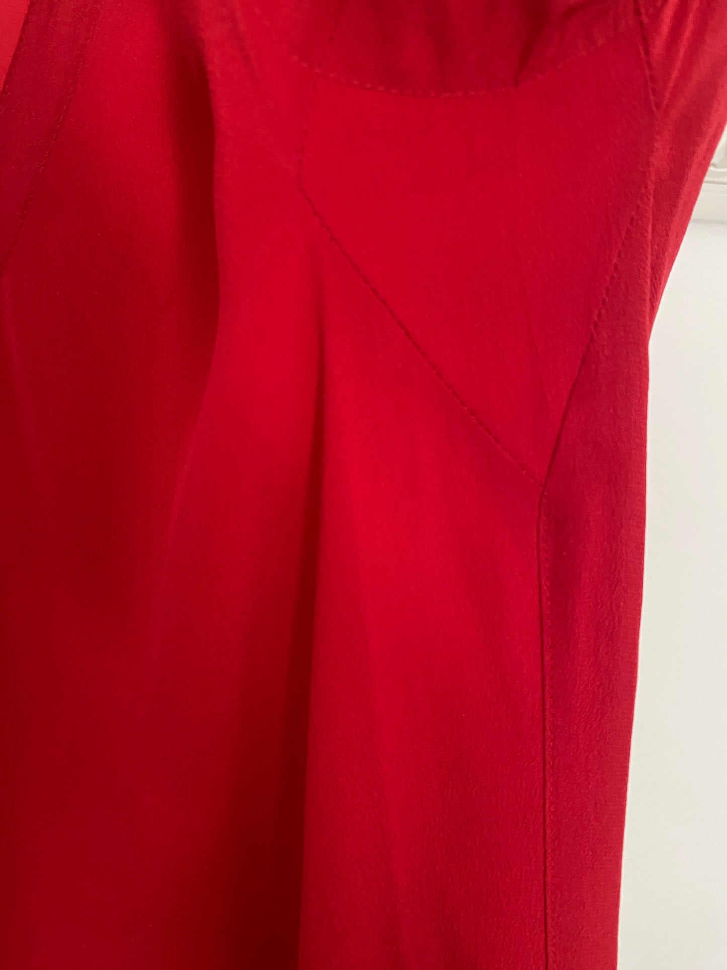 Adeline André Red Silk Dress