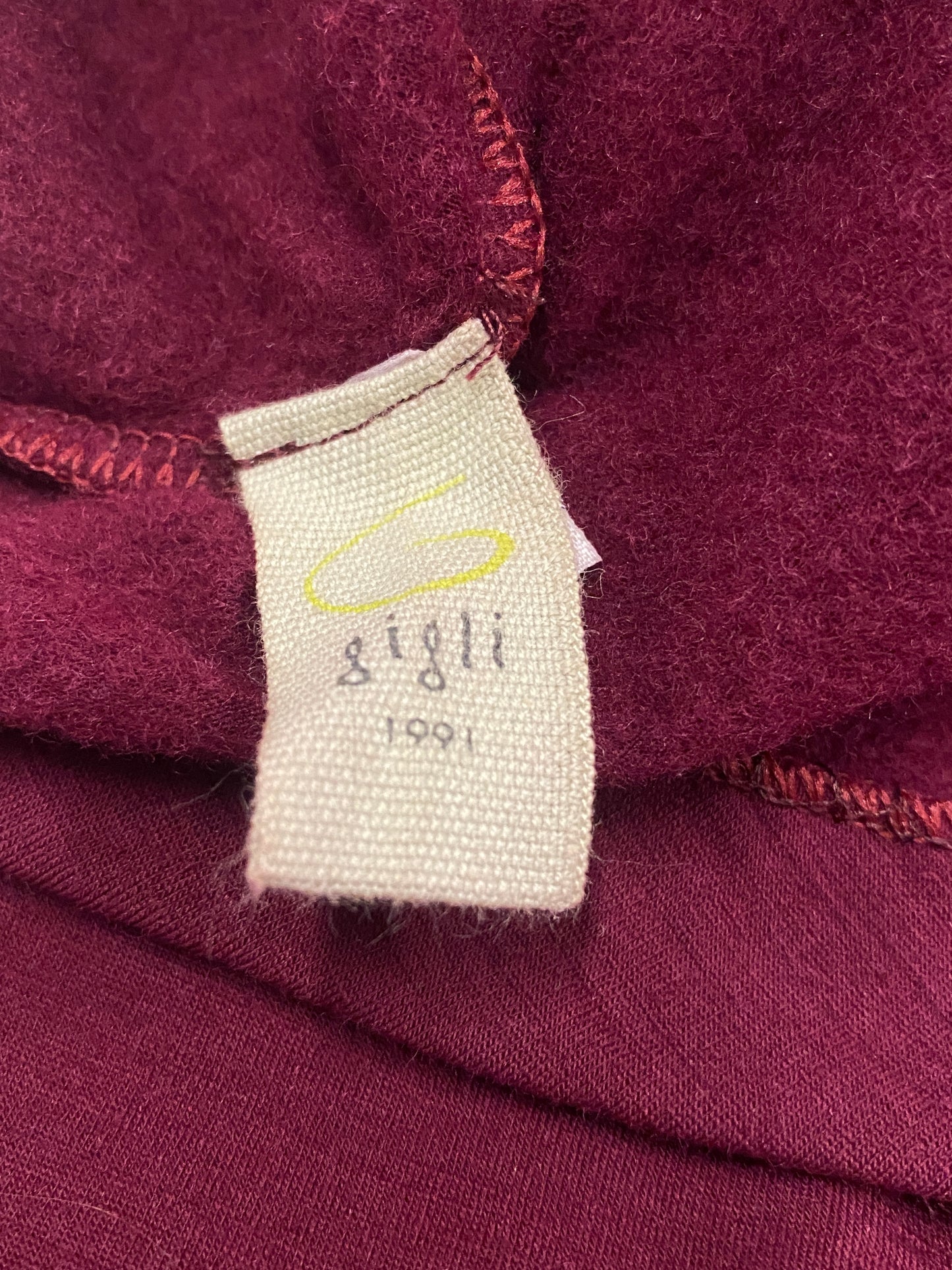 Romeo Gigli G Gigli 1991 Burgundy One Sleeve Top