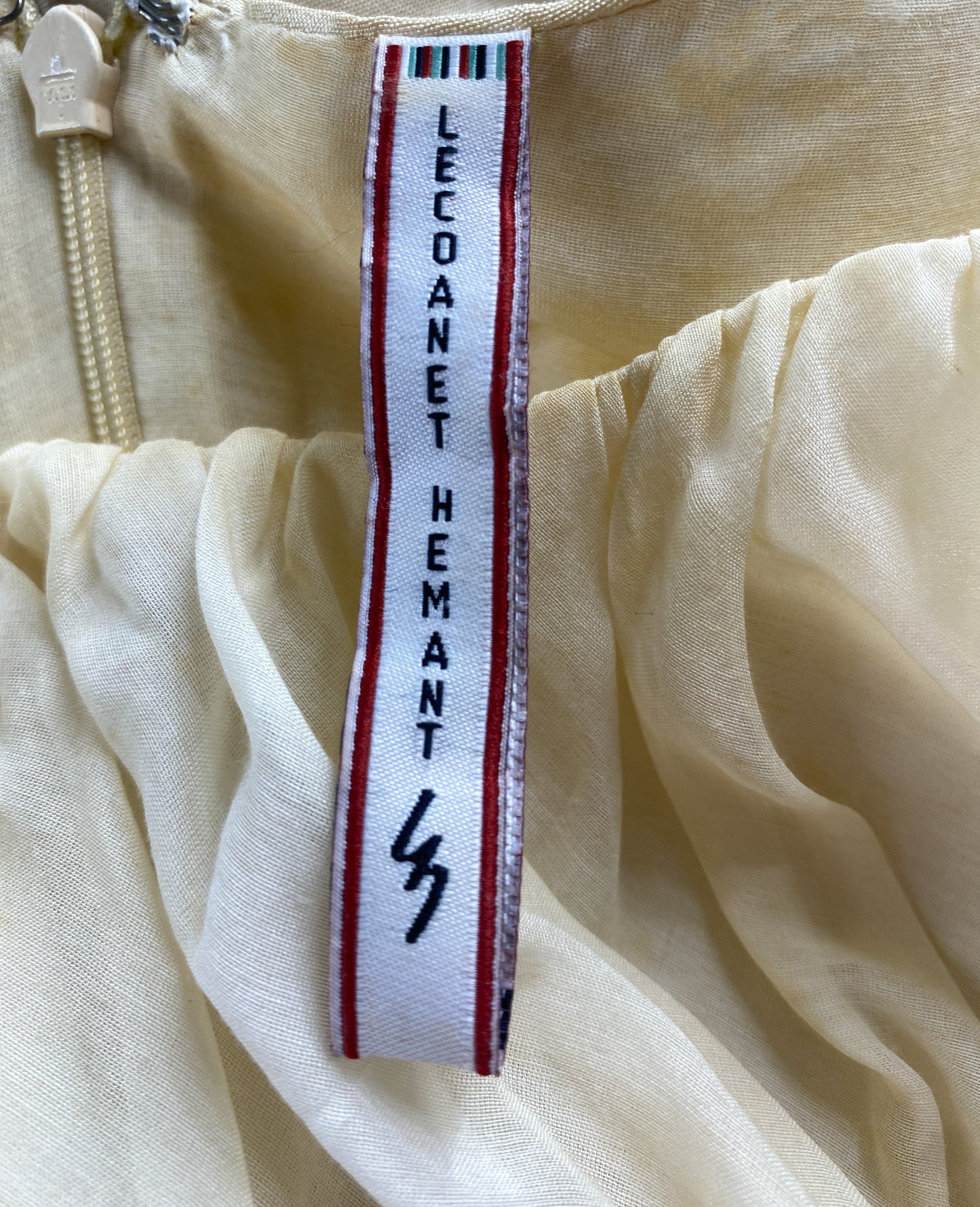 Lecoanet Hemant Ecru Silk Taffeta Dress