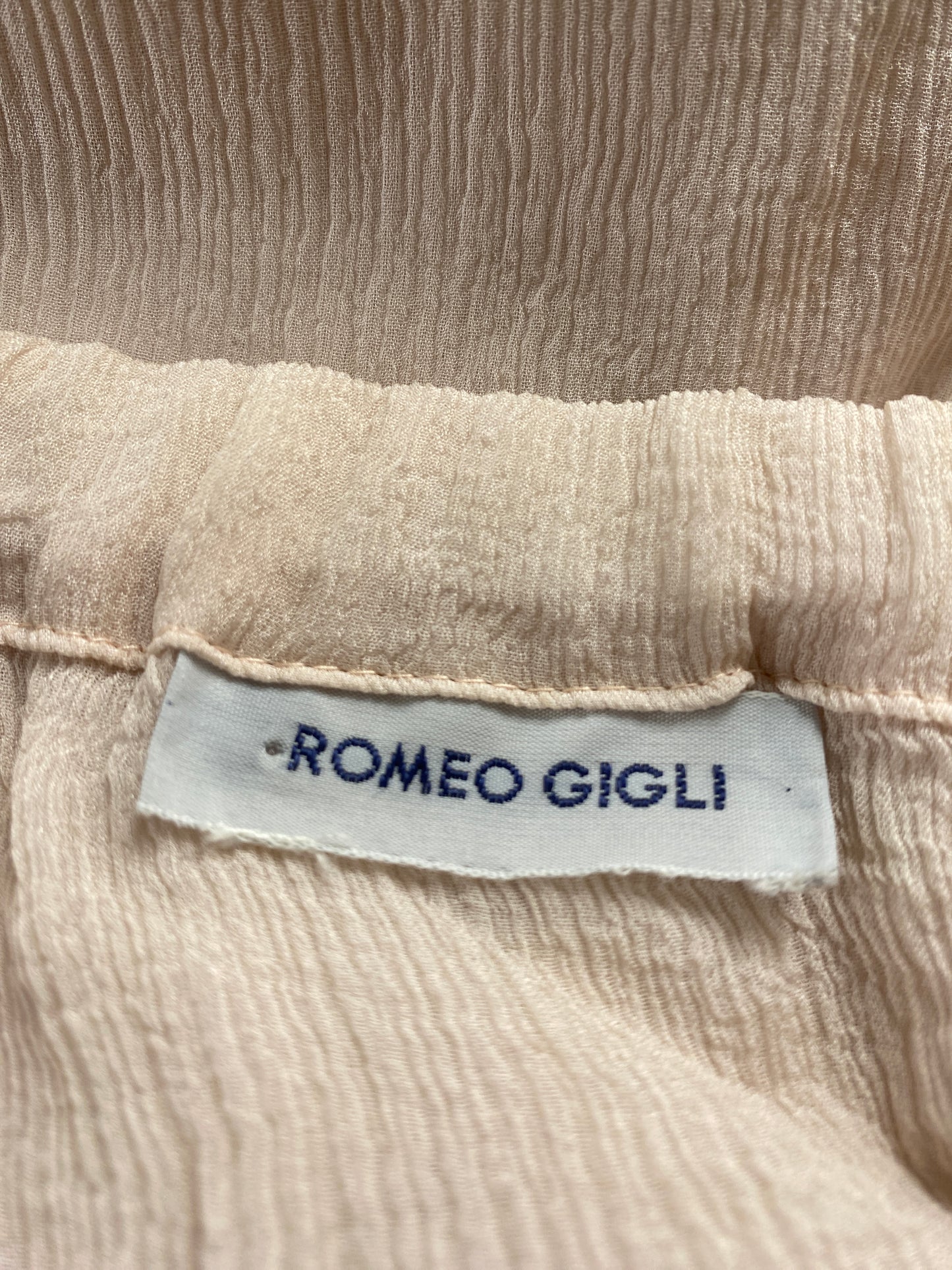 Romeo Gigli 1980s Pale Pink Silk Skirt