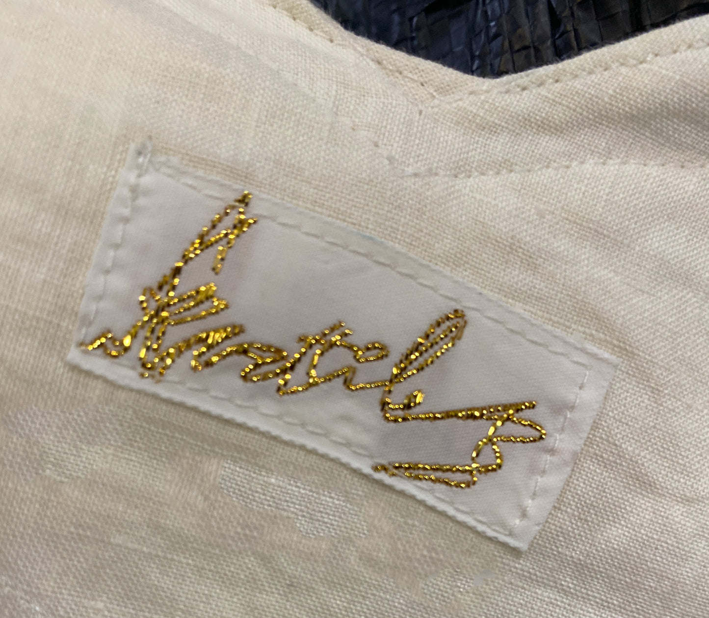 Kaat Tilley Cream Linen Dress with Leaf Detail.