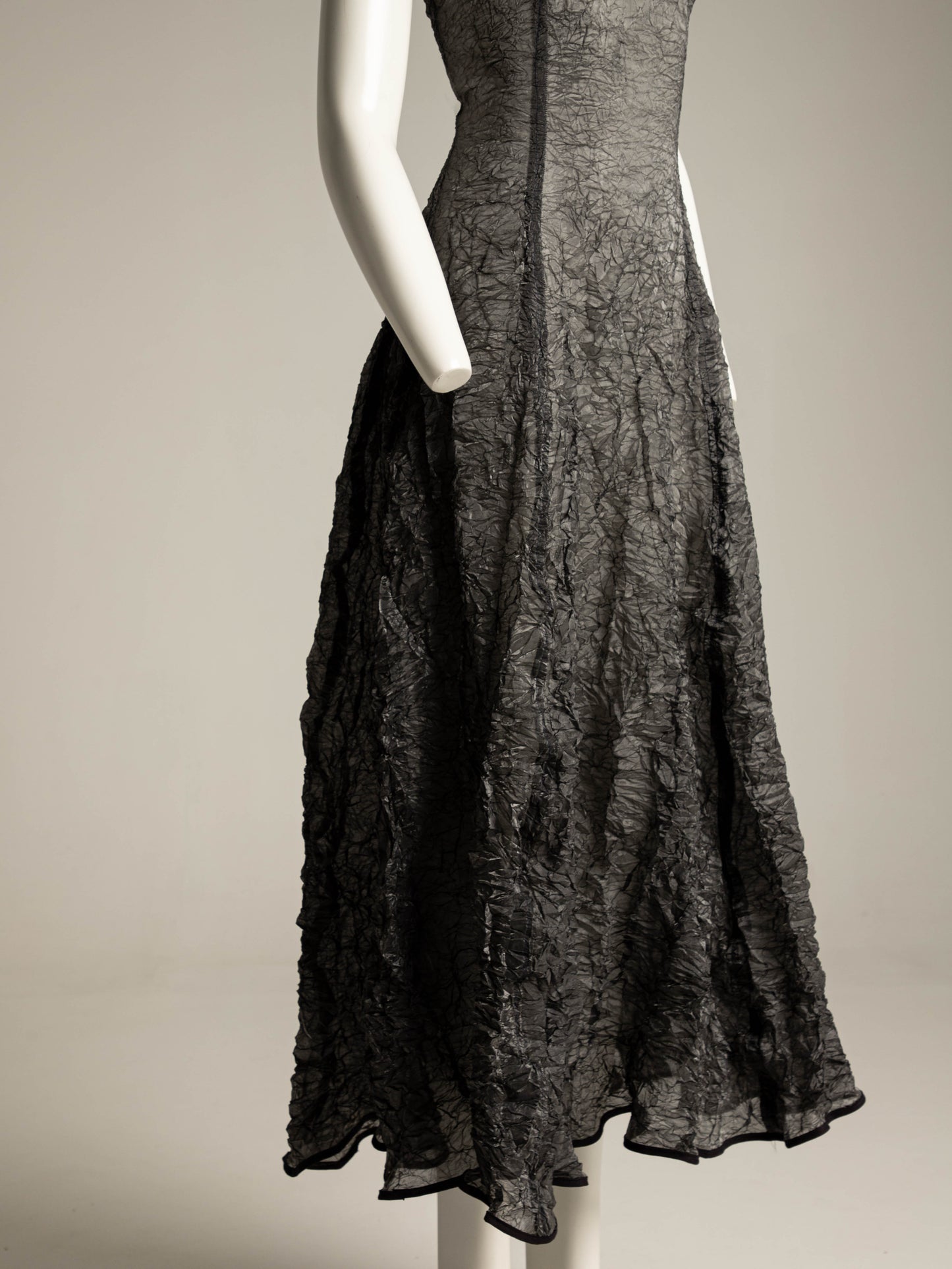 Grey Green Crinkle Dress