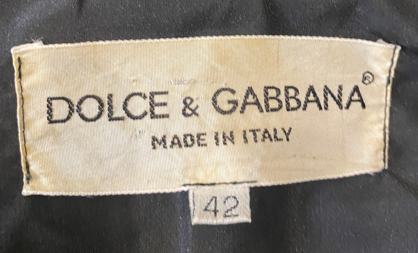 Dolce & Gabbana 1990 Black Wool and Taffeta Coat
