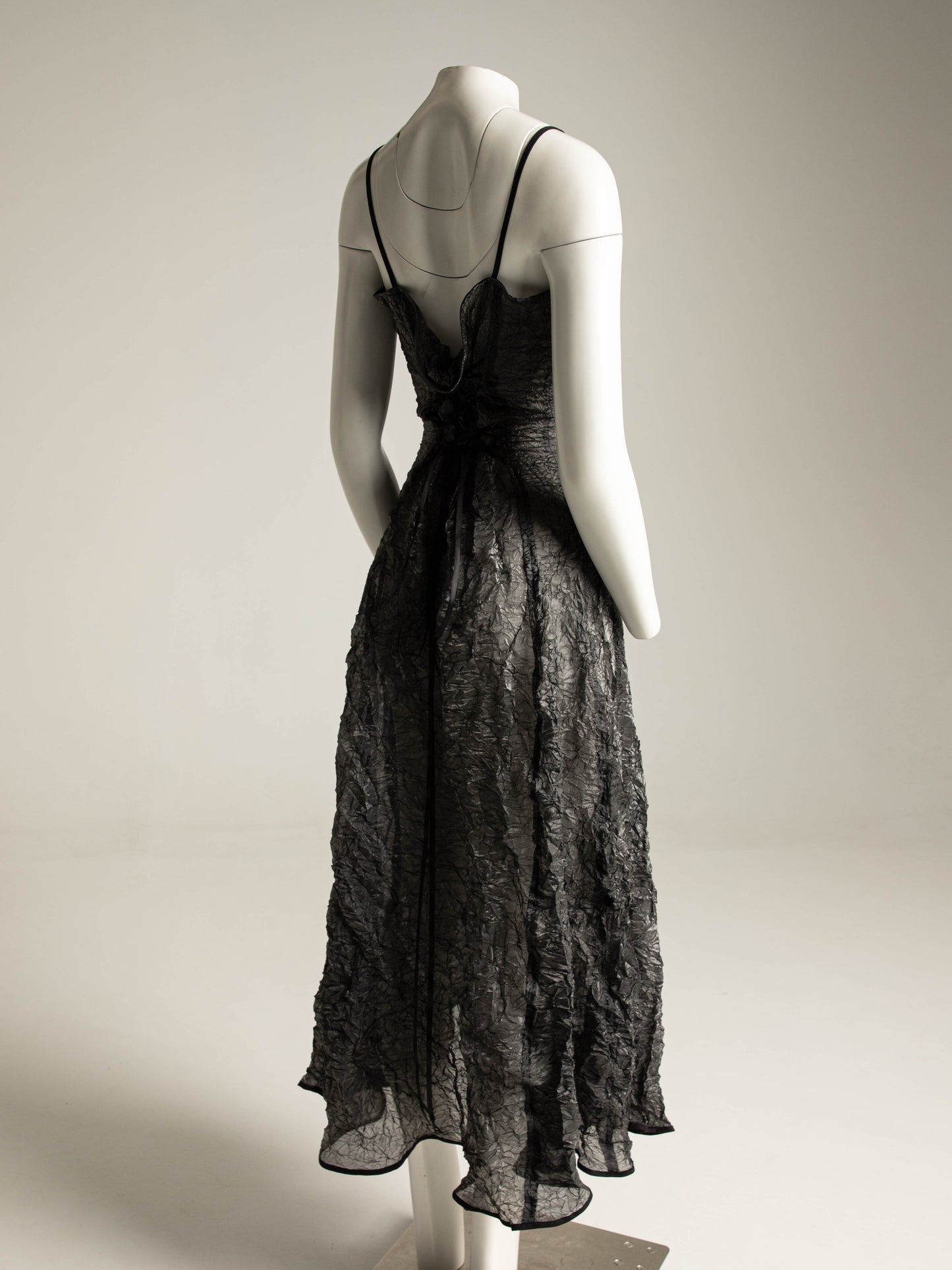 Grey Green Crinkle Dress