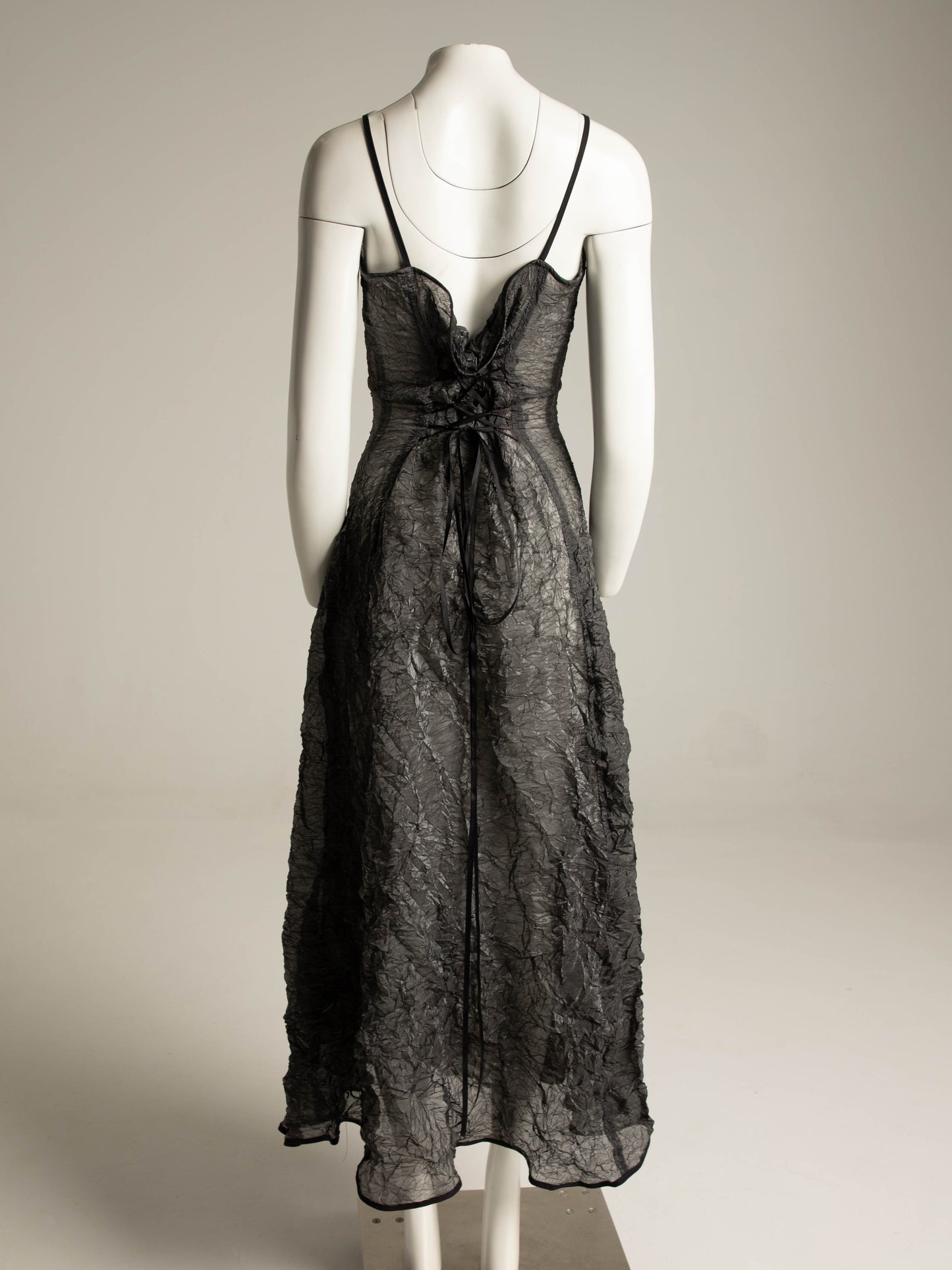 Grey Green Crinkle Dress