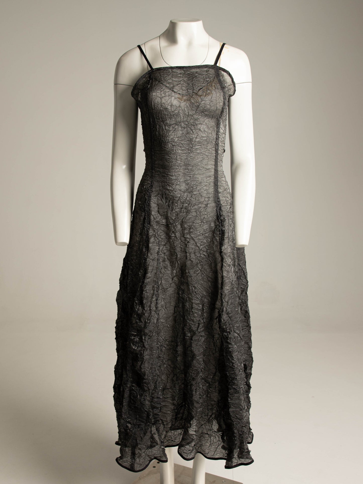 Grey Green Crinkle Dress