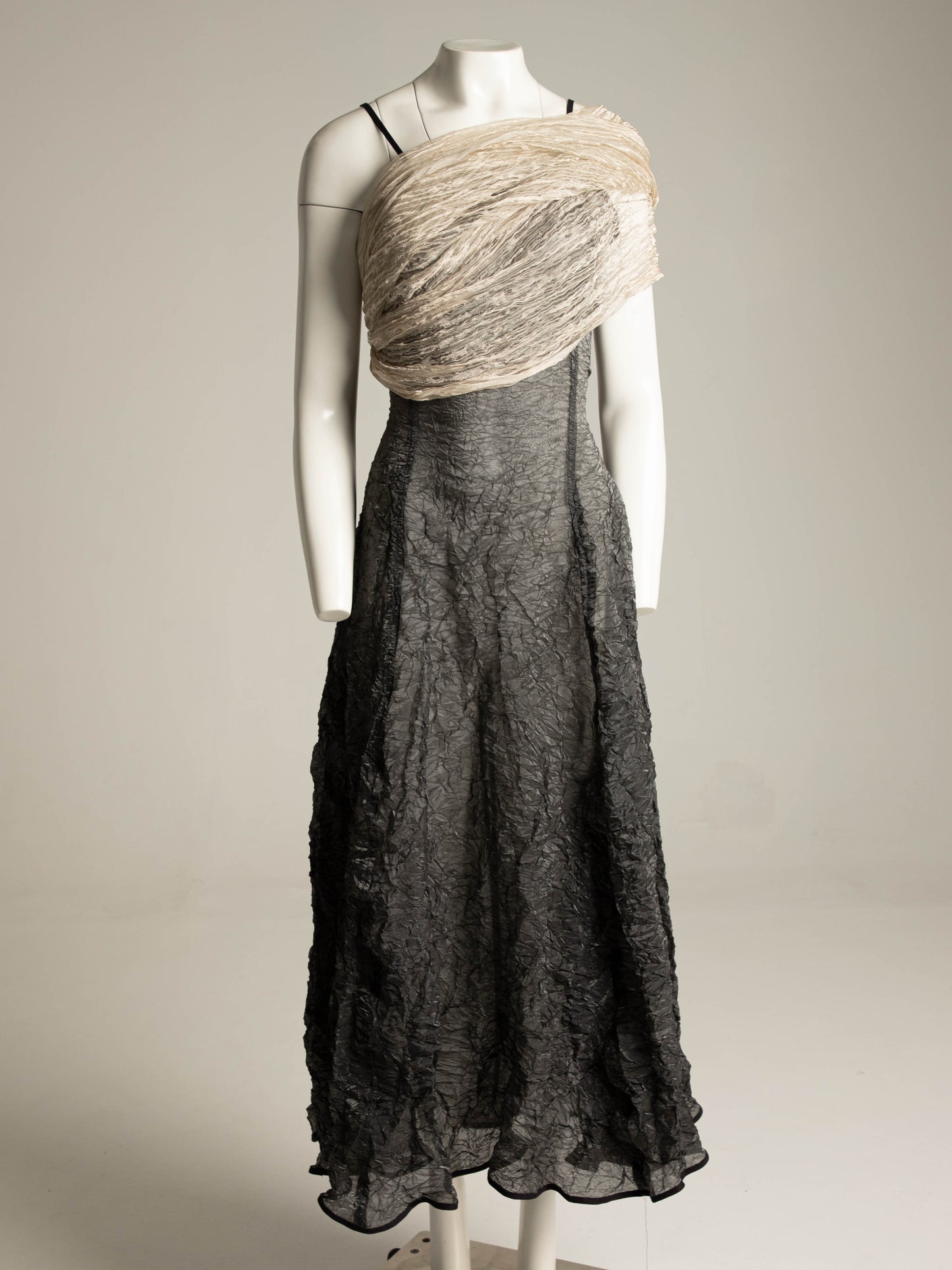 Grey Green Crinkle Dress