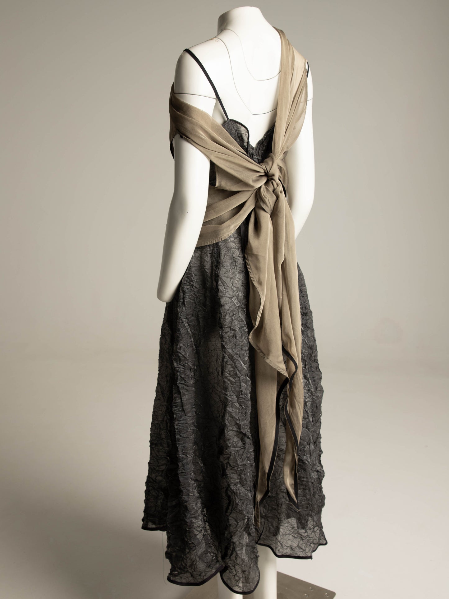 Grey Green Crinkle Dress