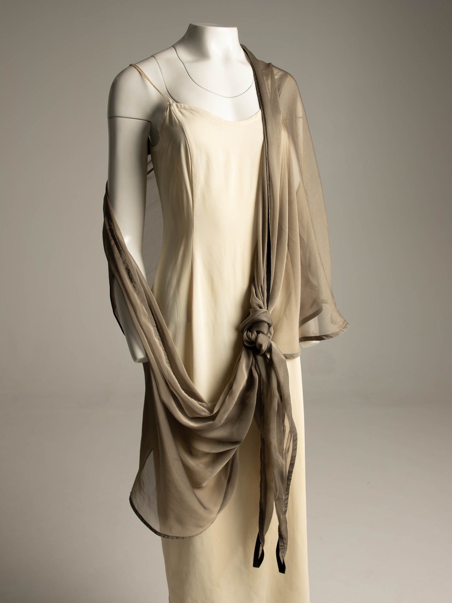 Kaat Tilley Iridescent Taupe Shawl Top