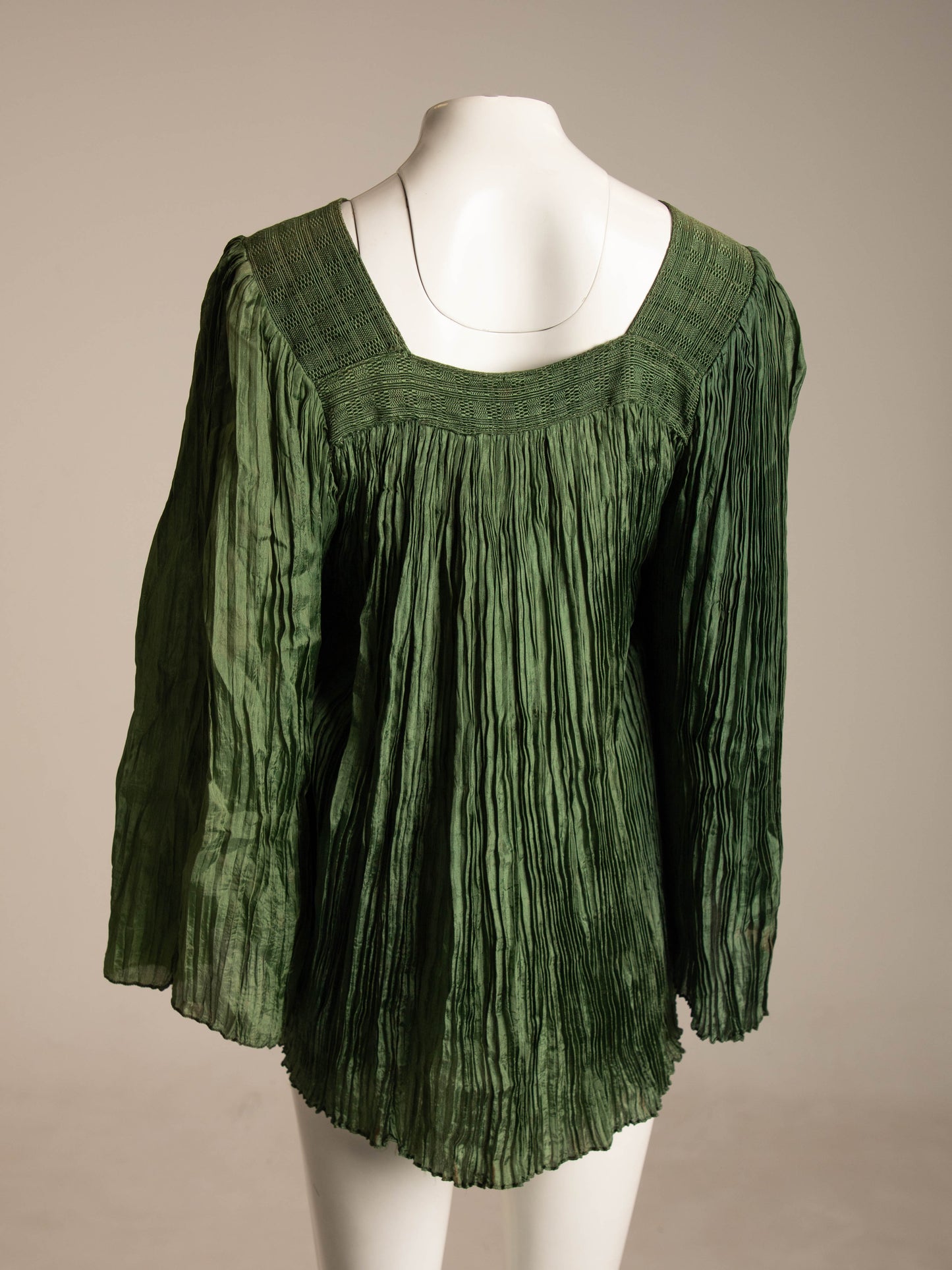 Afghan Plissé Green Blouse Circa 1970s