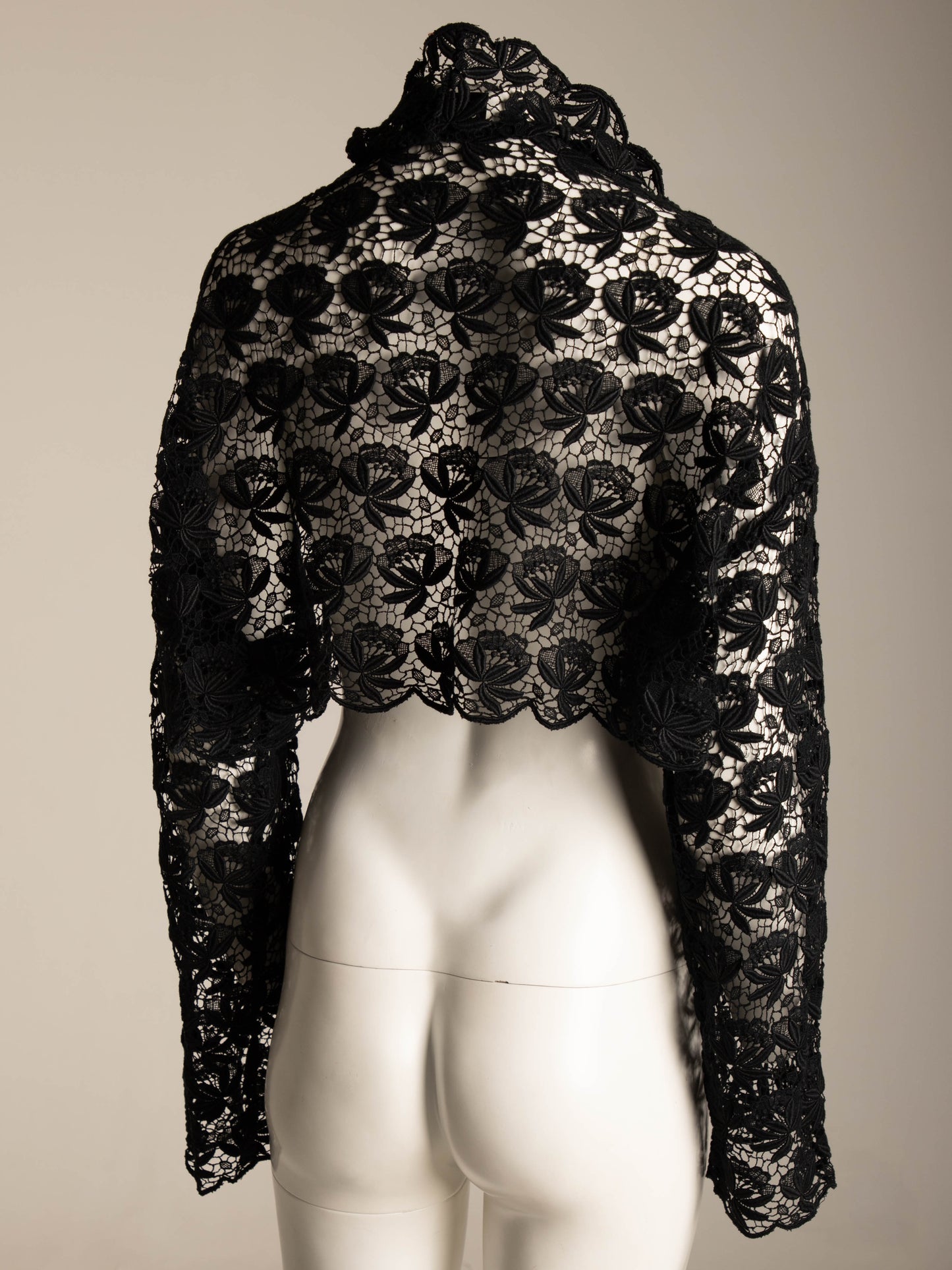 Callaghan by Romeo Gigli Black Lace Cropped Jacket