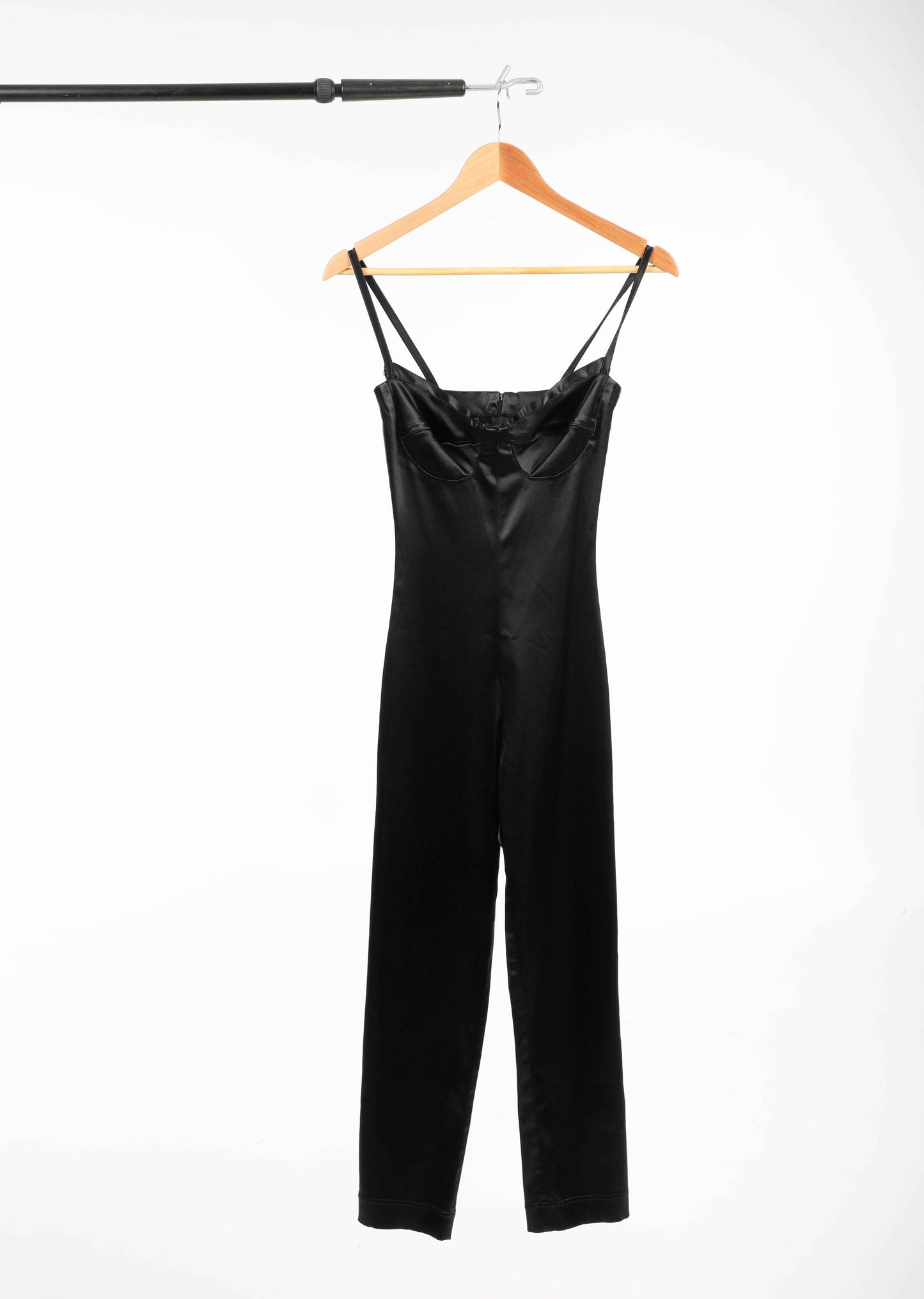 Karen Boyd Black Stretch Satin Jumpsuit