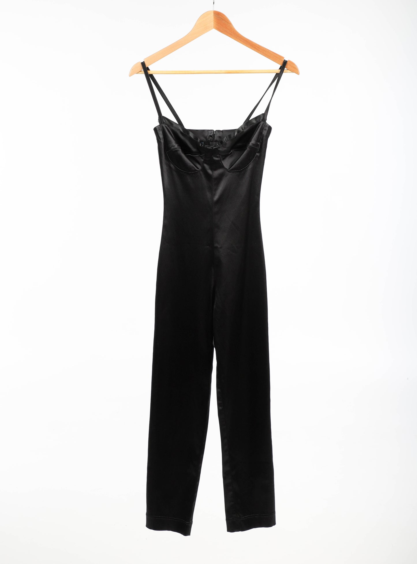 Karen Boyd Black Stretch Satin Jumpsuit