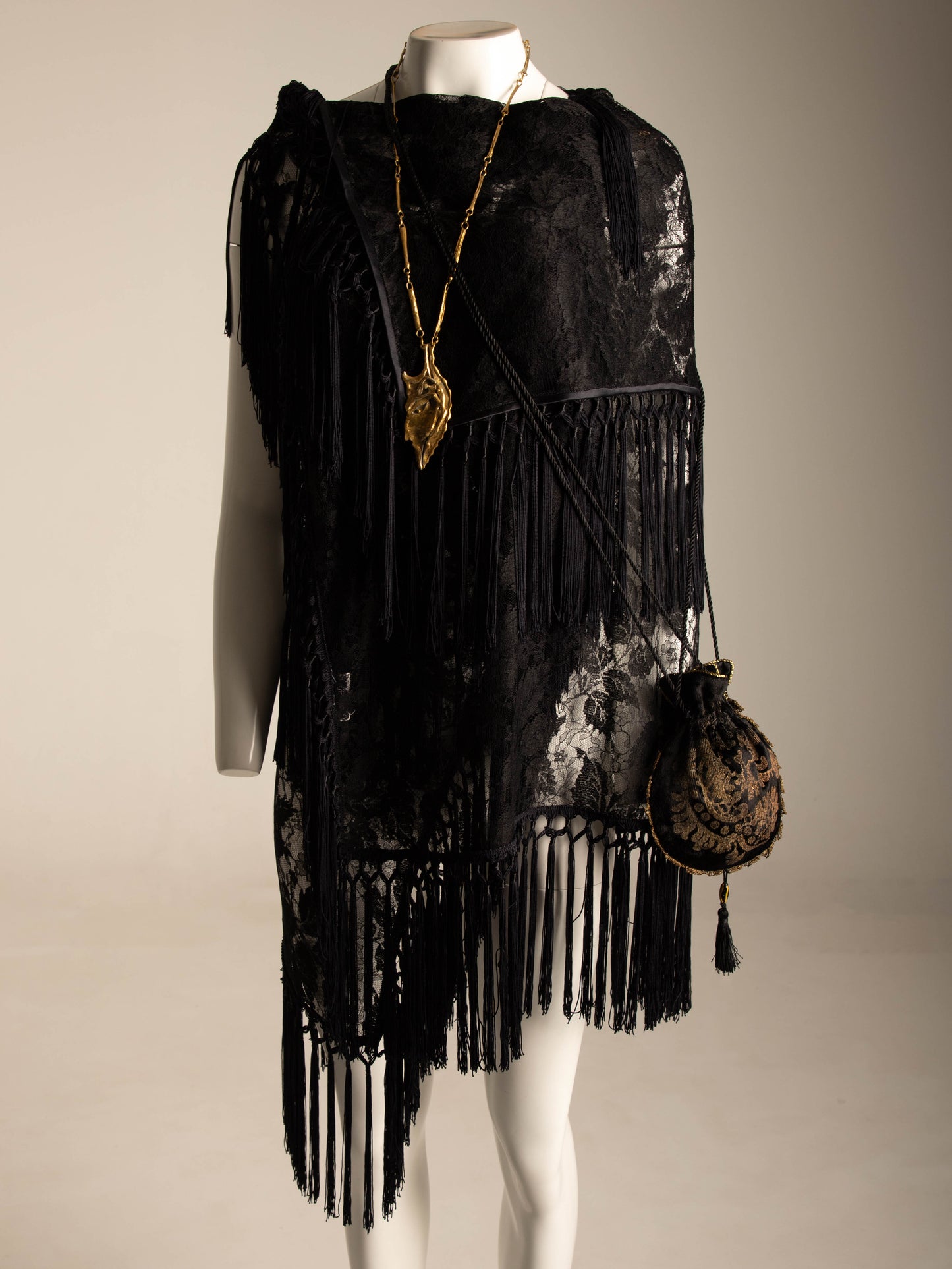 Tirelli Gallenga Por Fendi Screen Printed Black Velvet Pouch Circa 80s