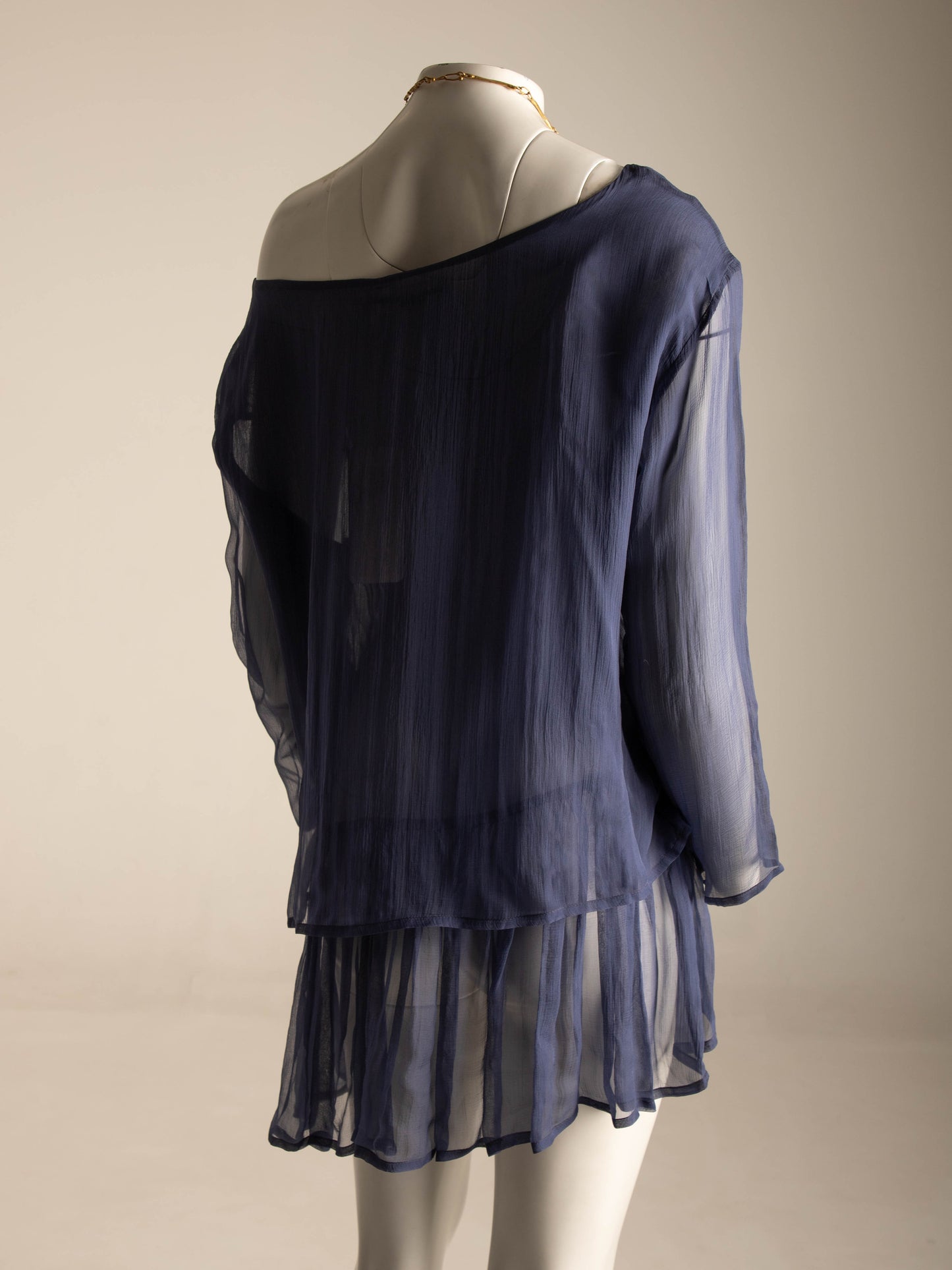 Dolce & Gabbana 1989 Blue Periwinkle Silk Layered Blouse