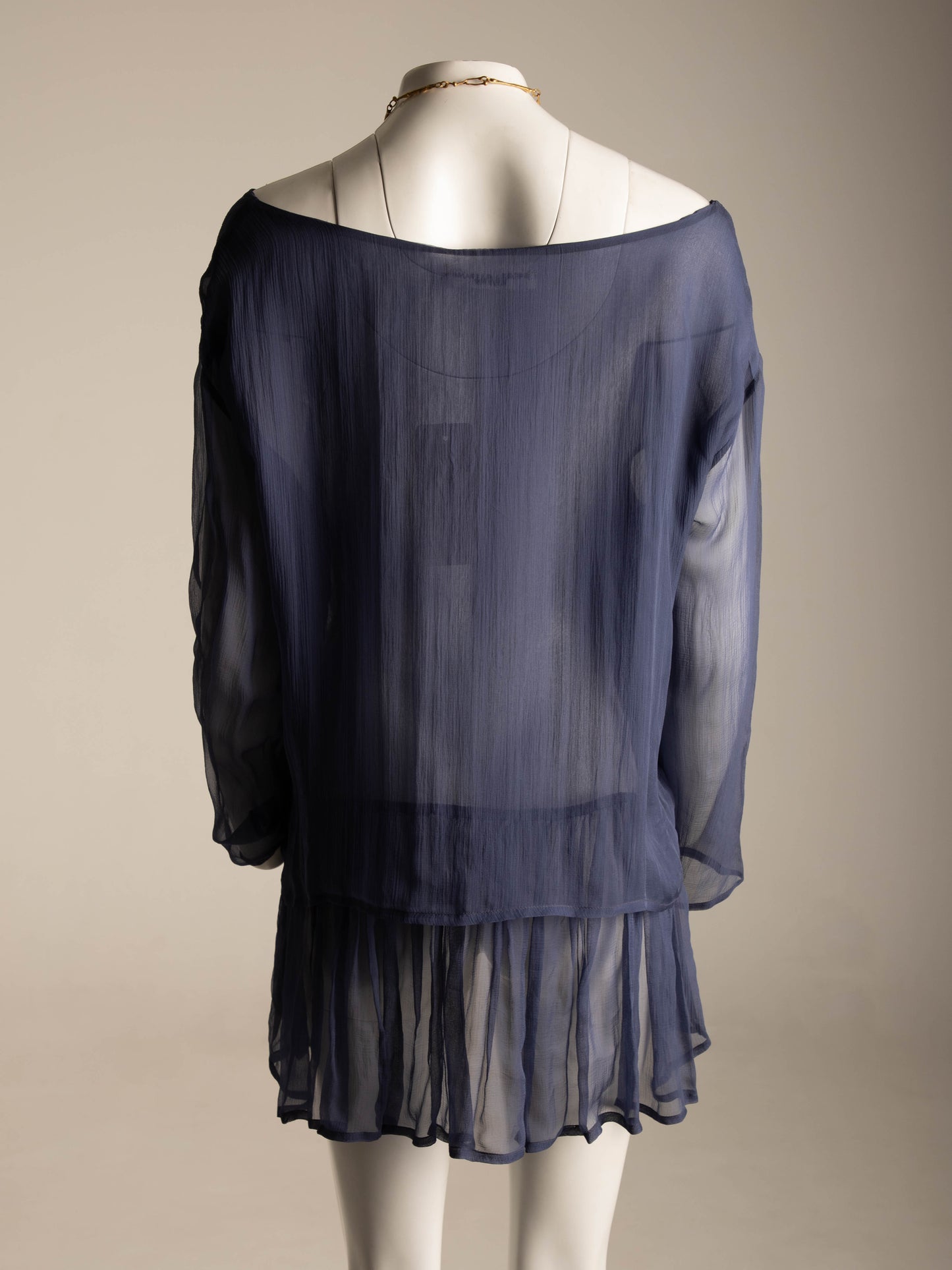 Dolce & Gabbana 1989 Blue Periwinkle Silk Layered Blouse