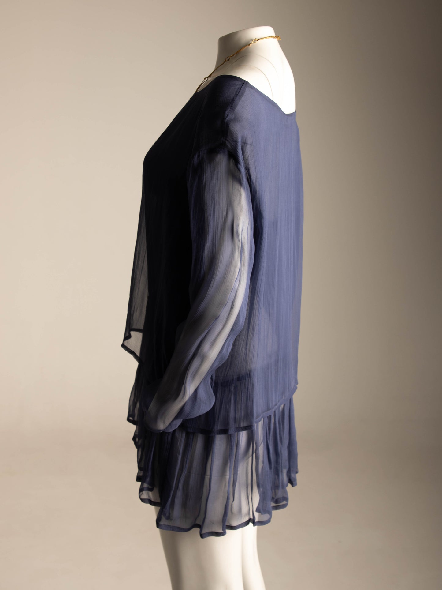 Dolce & Gabbana 1989 Blue Periwinkle Silk Layered Blouse
