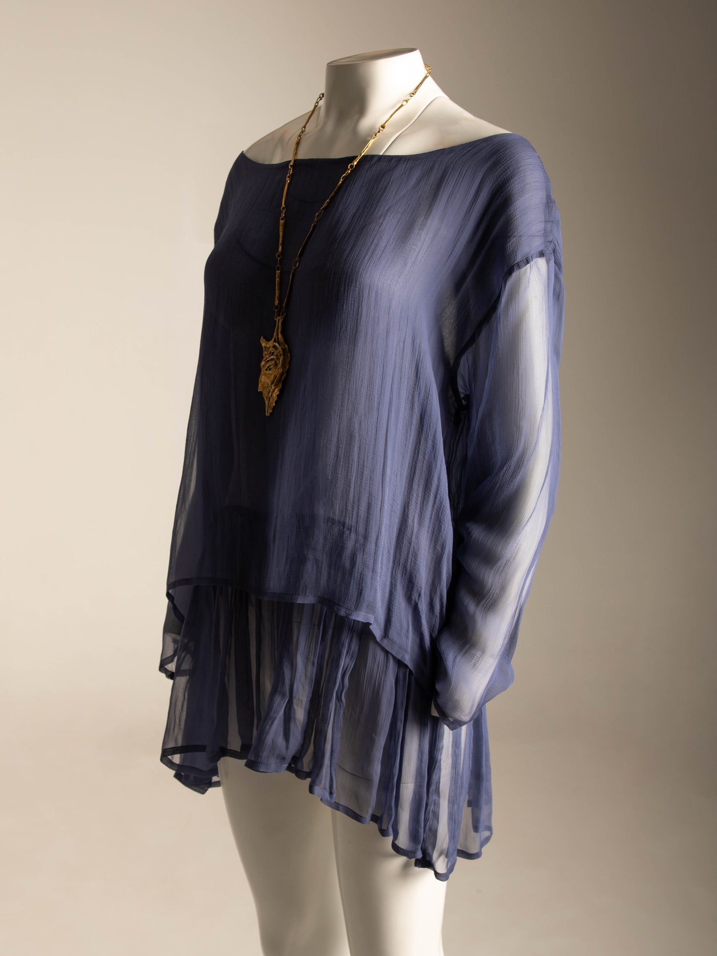 Dolce & Gabbana 1989 Blue Periwinkle Silk Layered Blouse