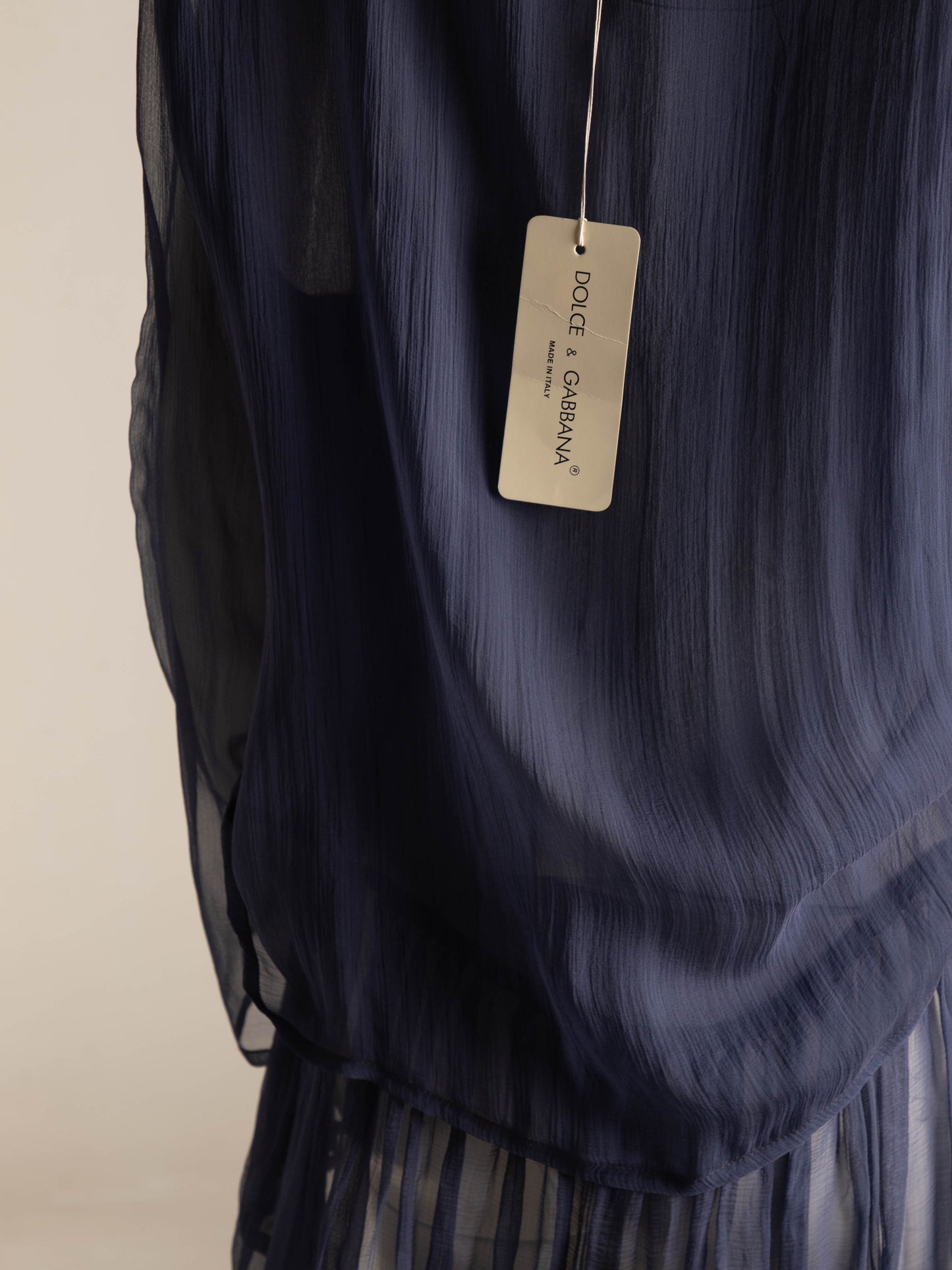 Dolce & Gabbana 1989 Blue Periwinkle Silk Layered Blouse