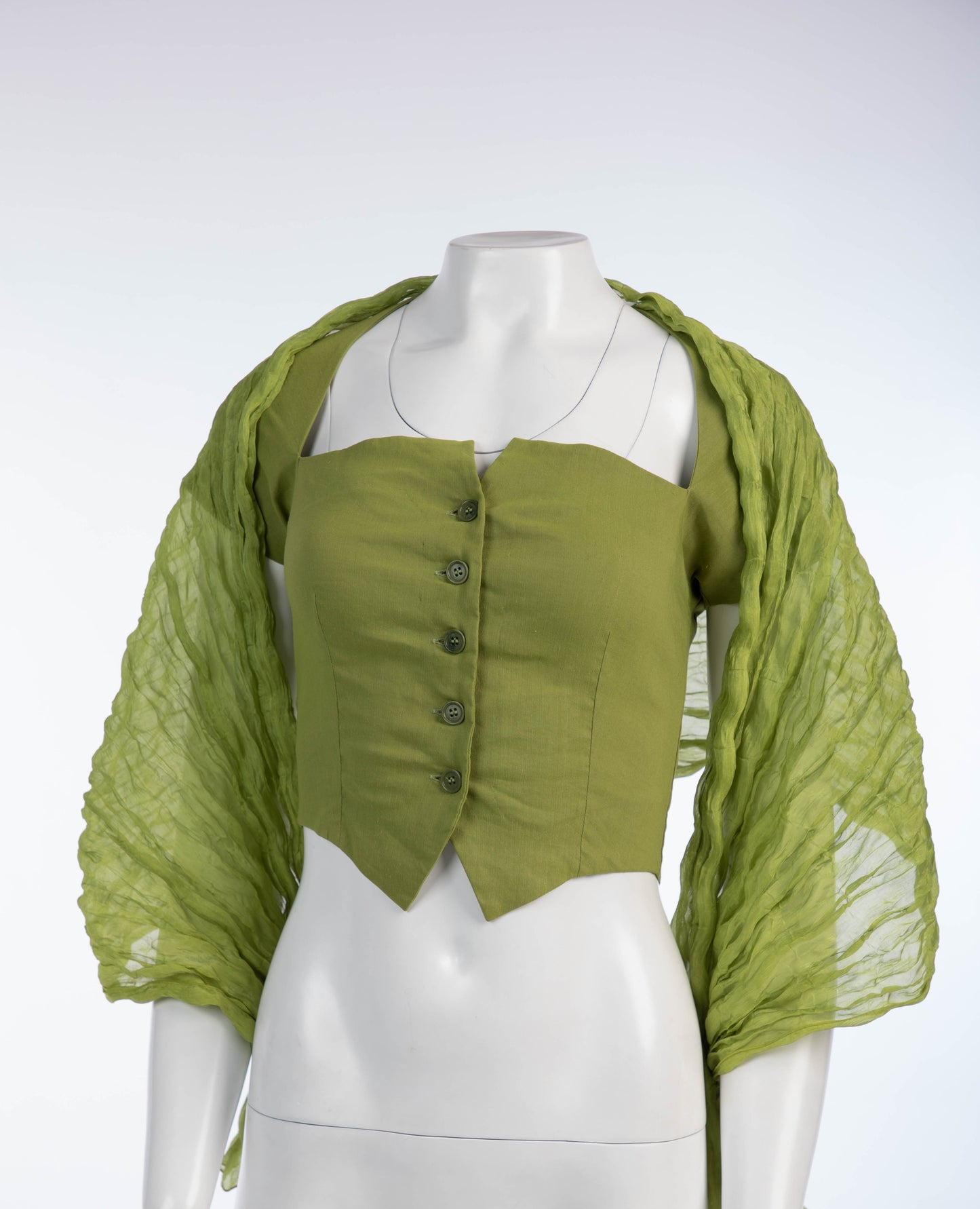 Romeo Gigli Plissé Scarves - green