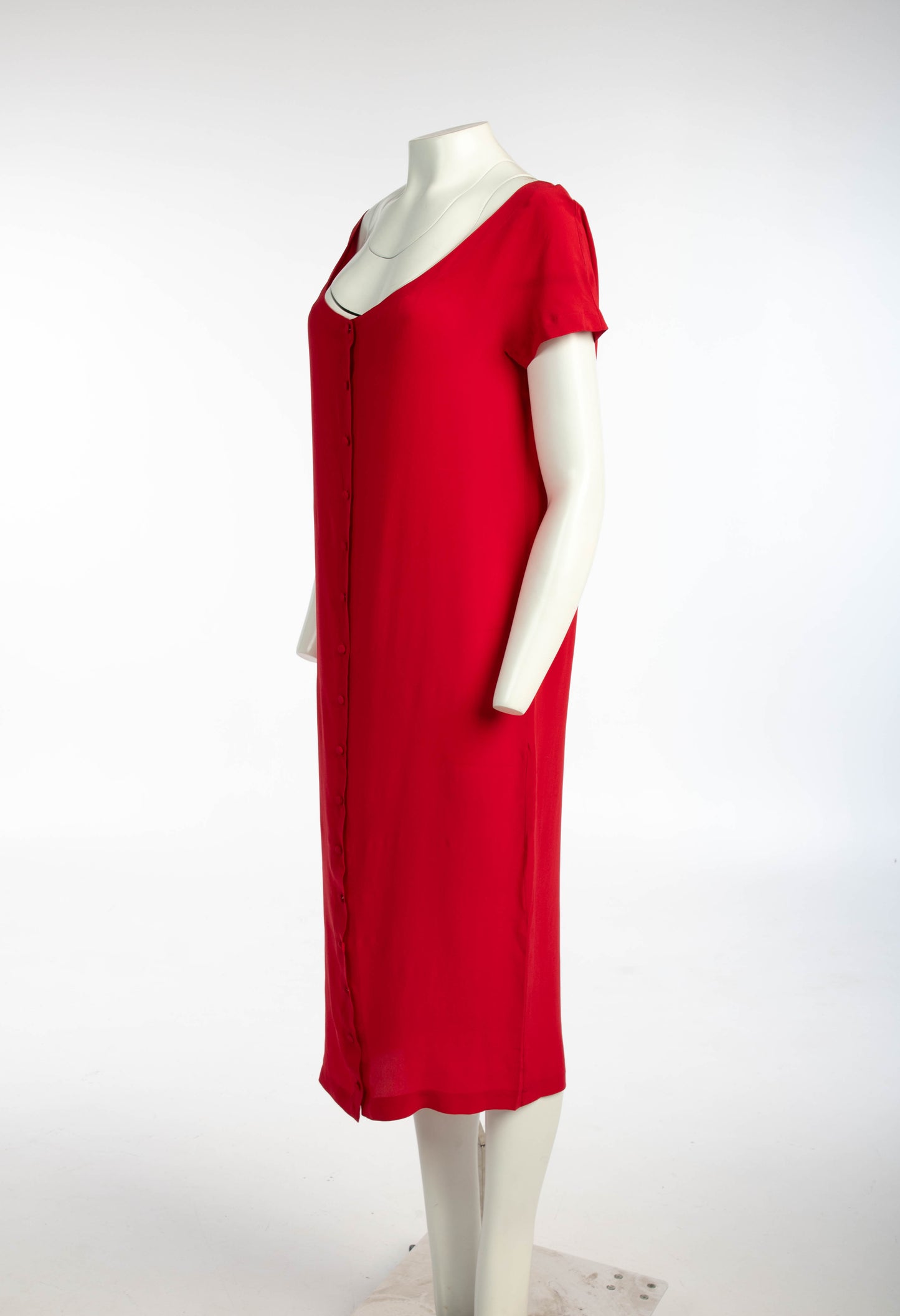 Adeline André Red Silk Dress