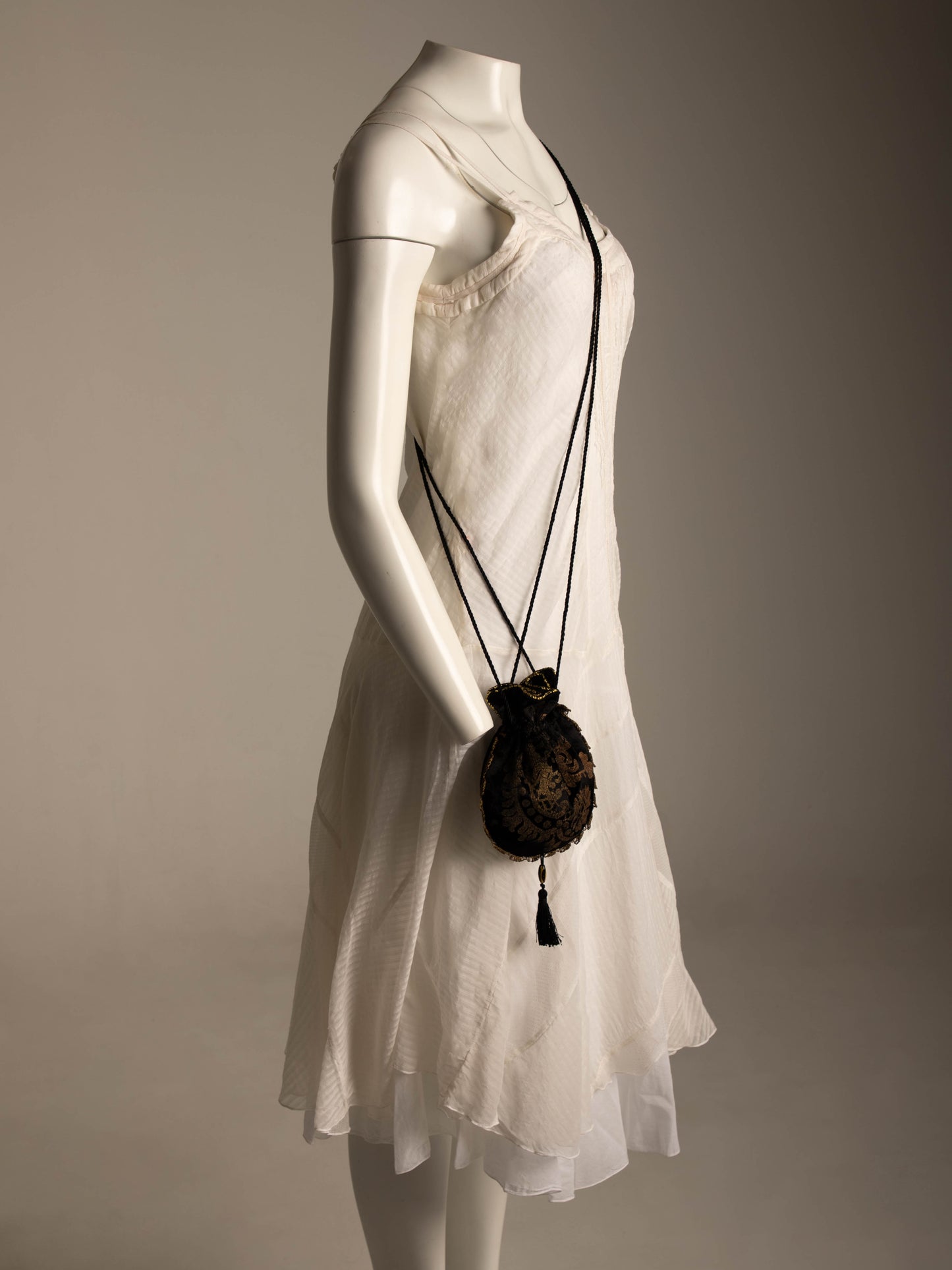 Tirelli Gallenga Por Fendi Screen Printed Black Velvet Pouch Circa 80s