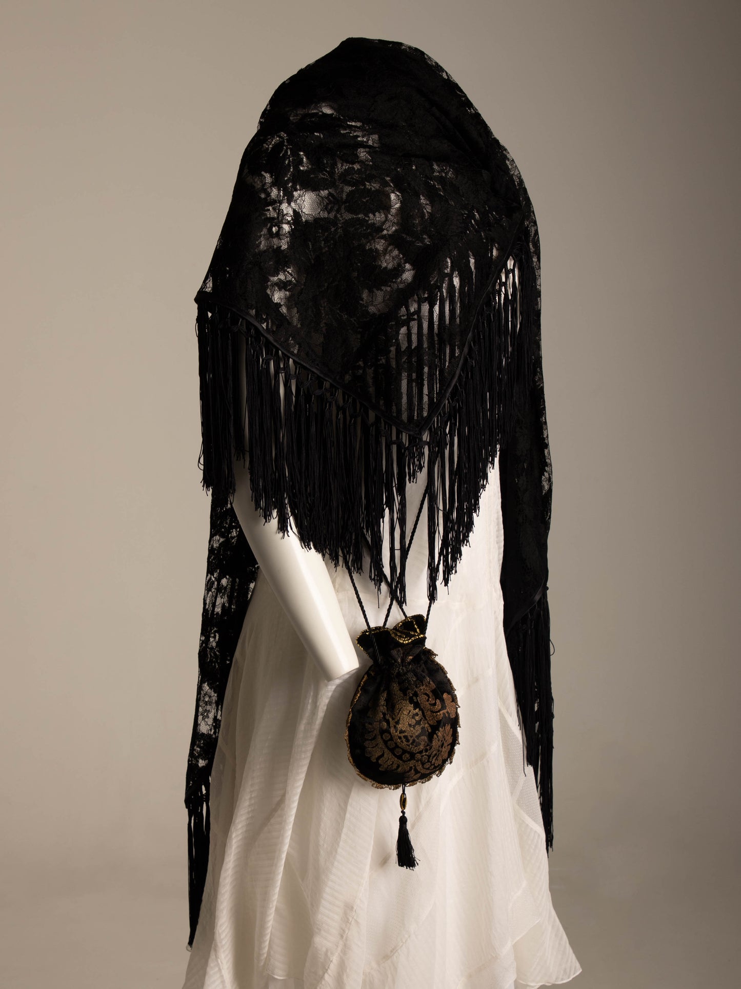Valentino Boutique 1988 Black Lace Shawl