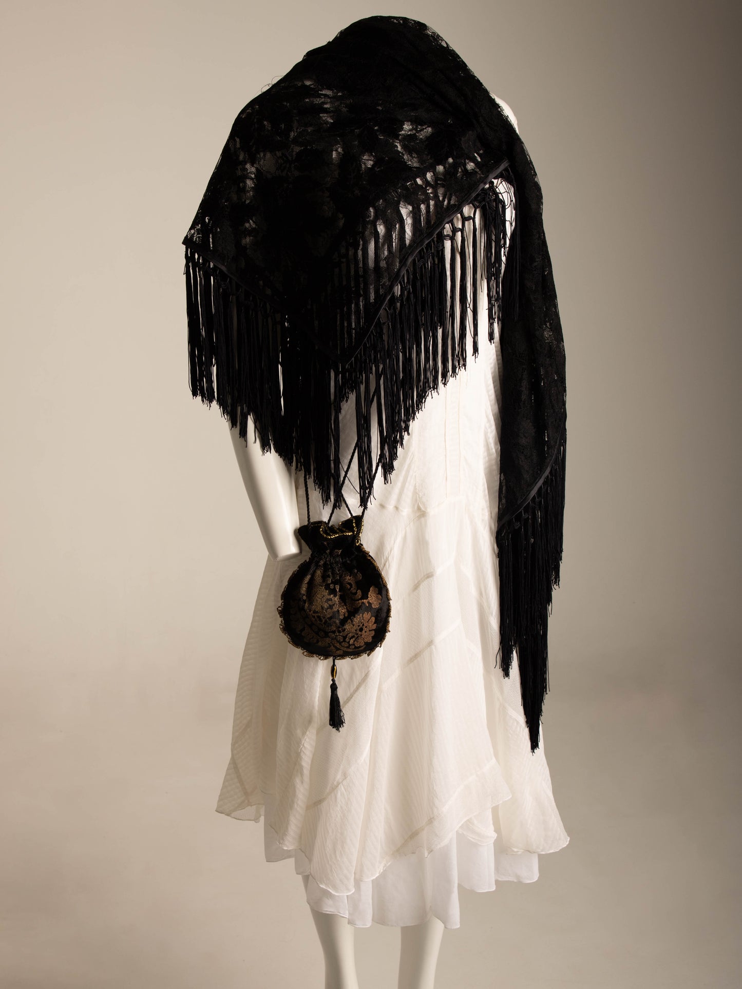 Valentino Boutique 1988 Black Lace Shawl